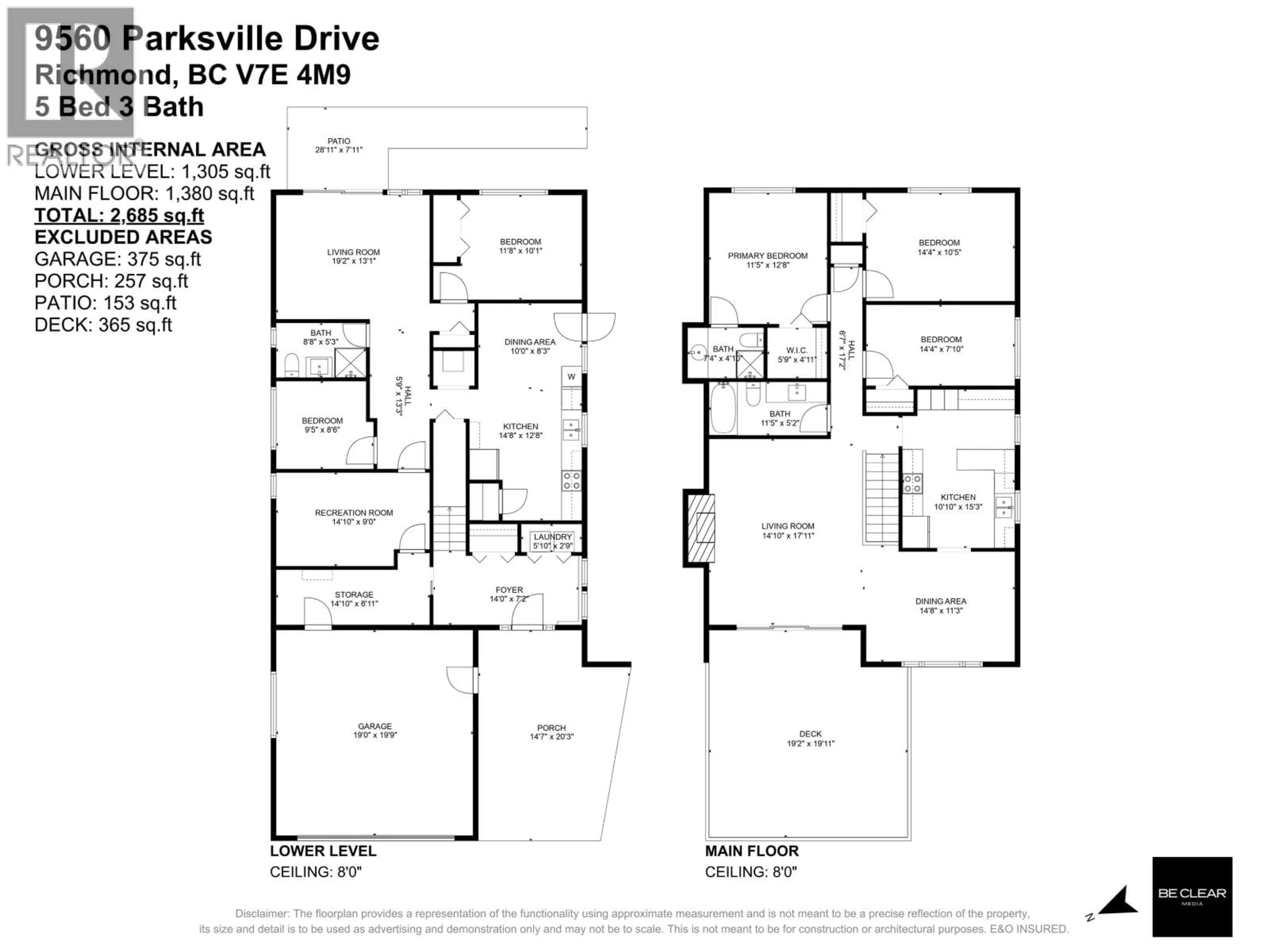 Floor plan for 9560 PARKSVILLE DRIVE, Richmond British Columbia V7E4M9