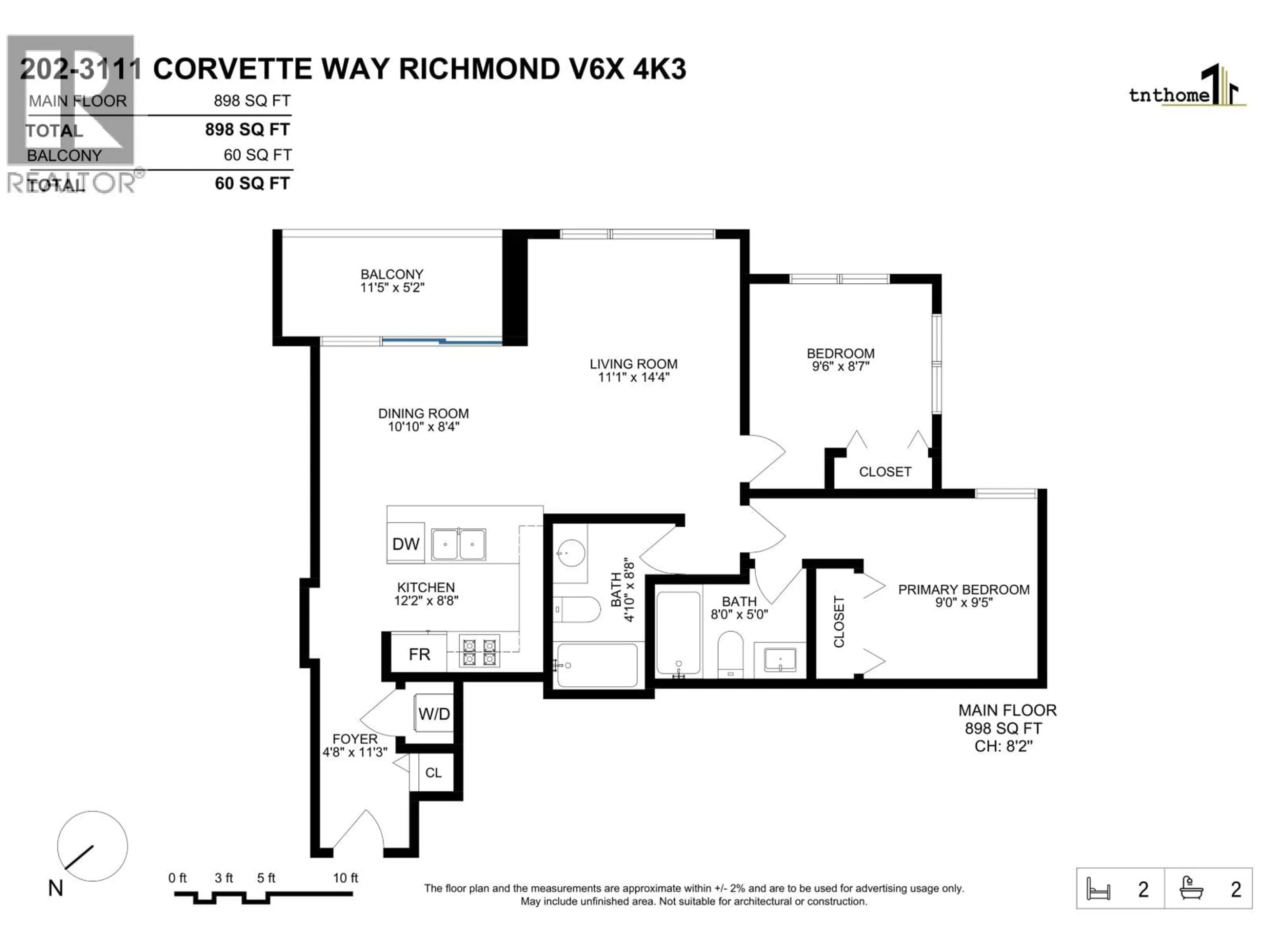 Floor plan for 202 - 3111 CORVETTE WAY, Richmond British Columbia V6X4K3