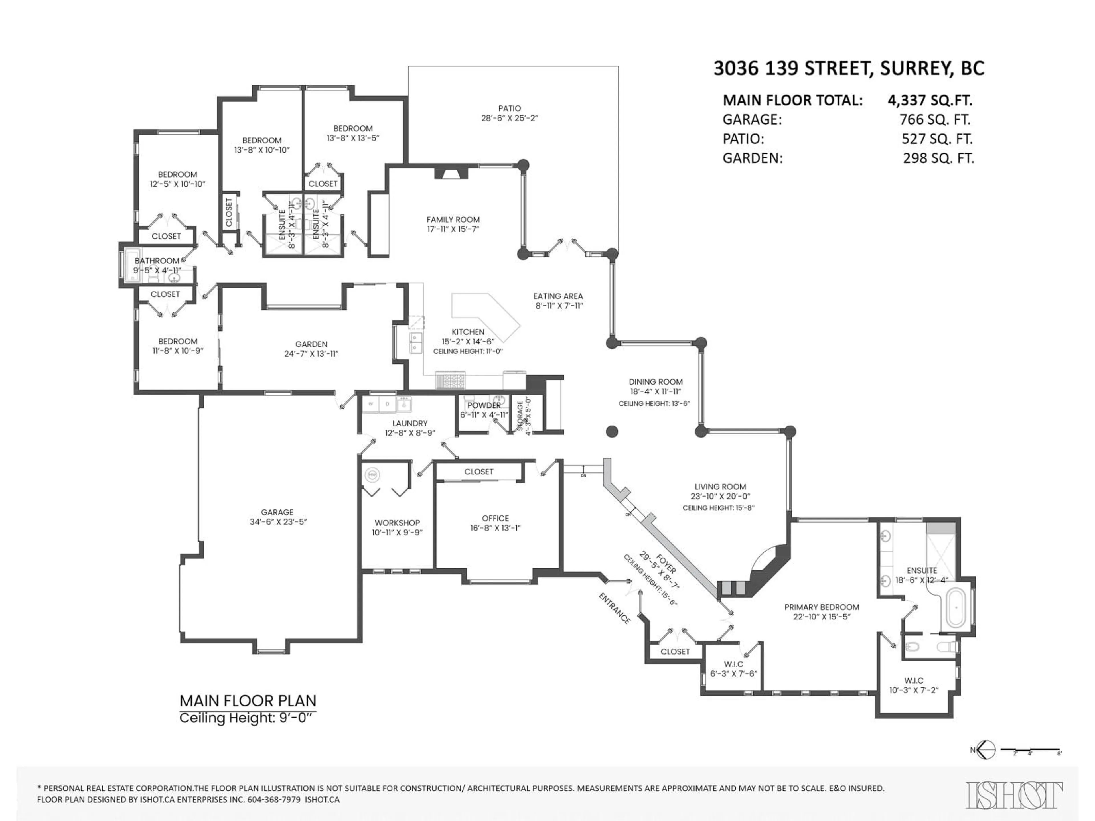 Floor plan for 3036 139, Surrey British Columbia V4P2C1