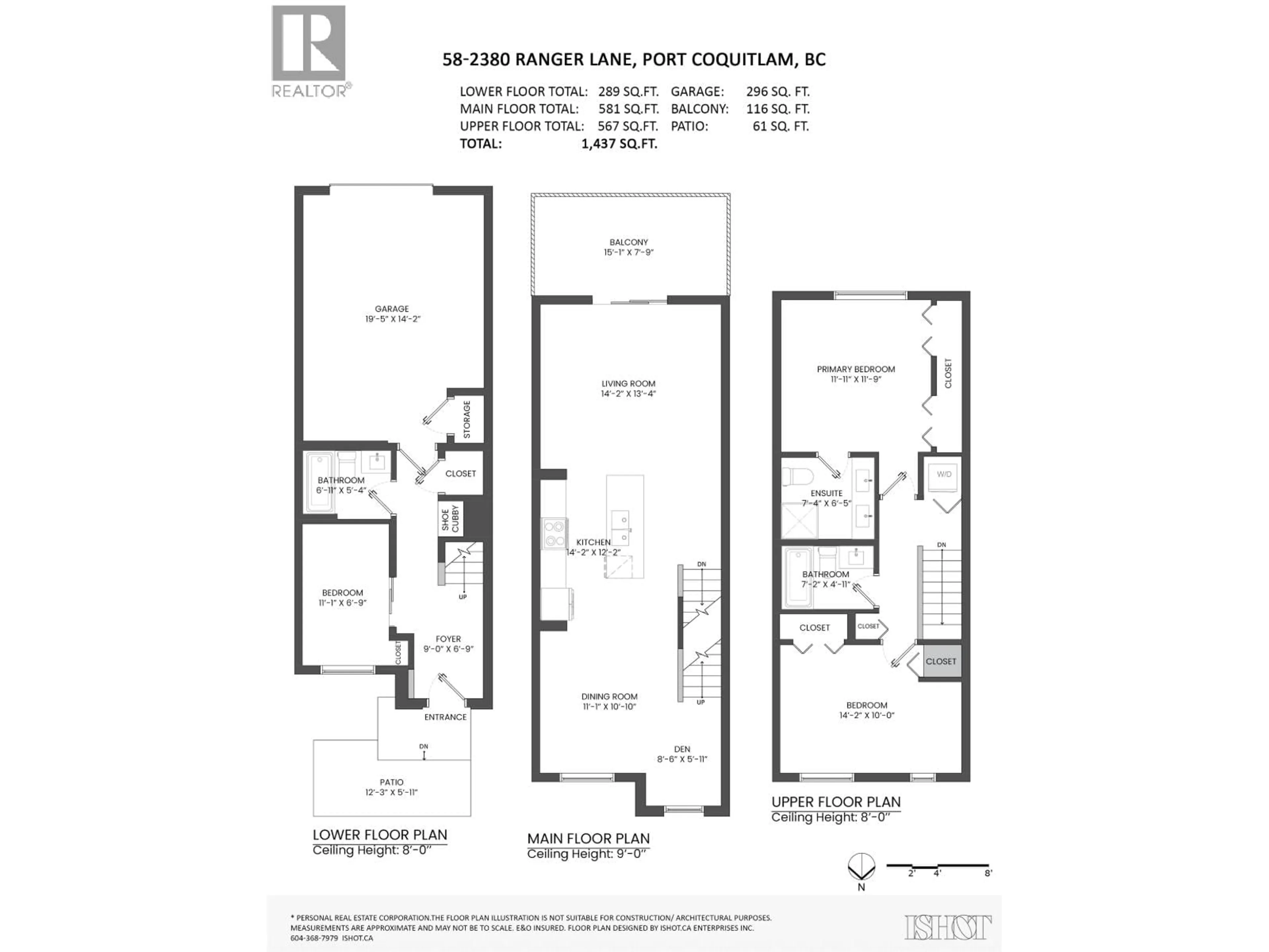 Floor plan for 58 - 2380 RANGER LANE, Port Coquitlam British Columbia V3B0M4