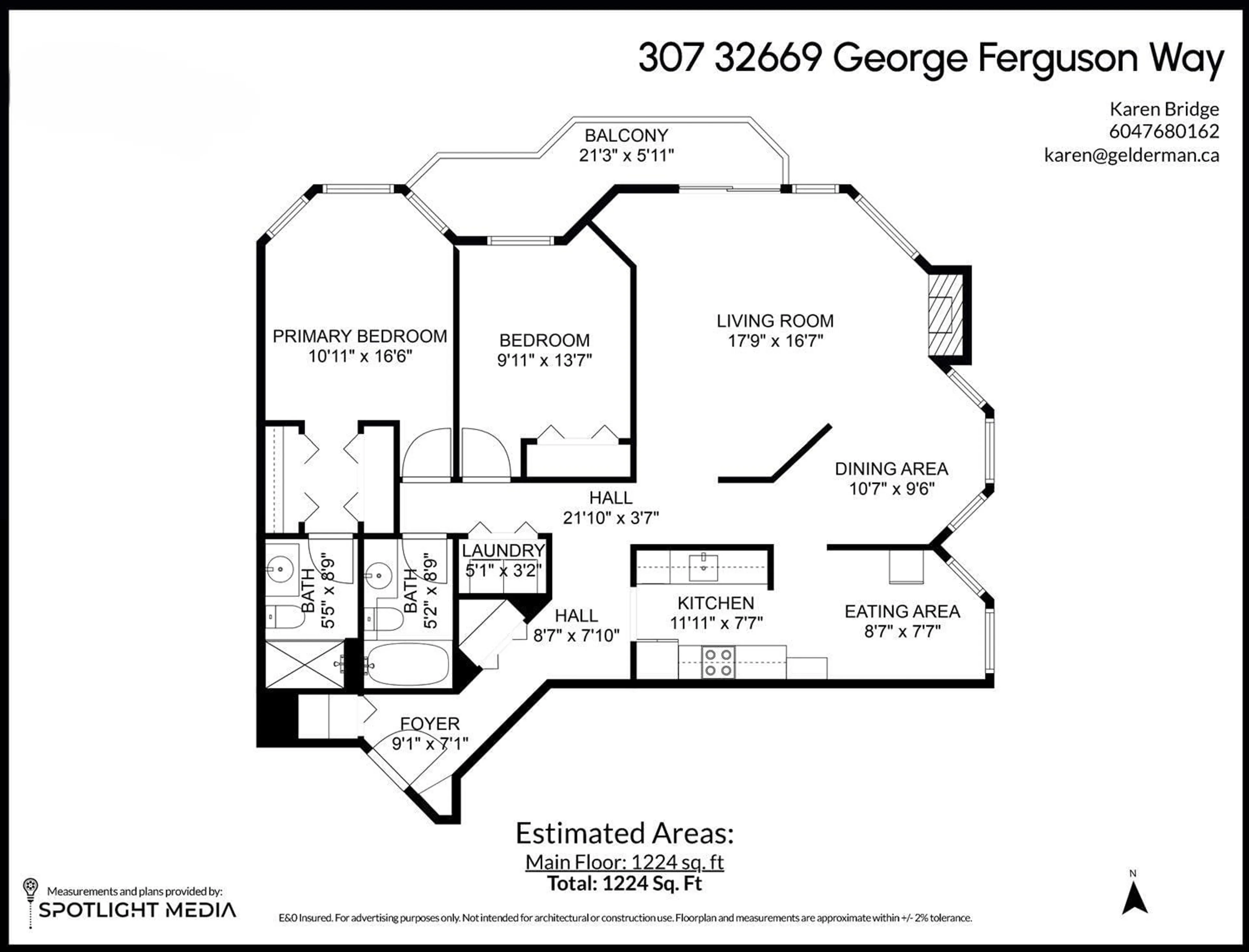 Floor plan for 307 - 32669 GEORGE FERGUSON, Abbotsford British Columbia V2T4E4