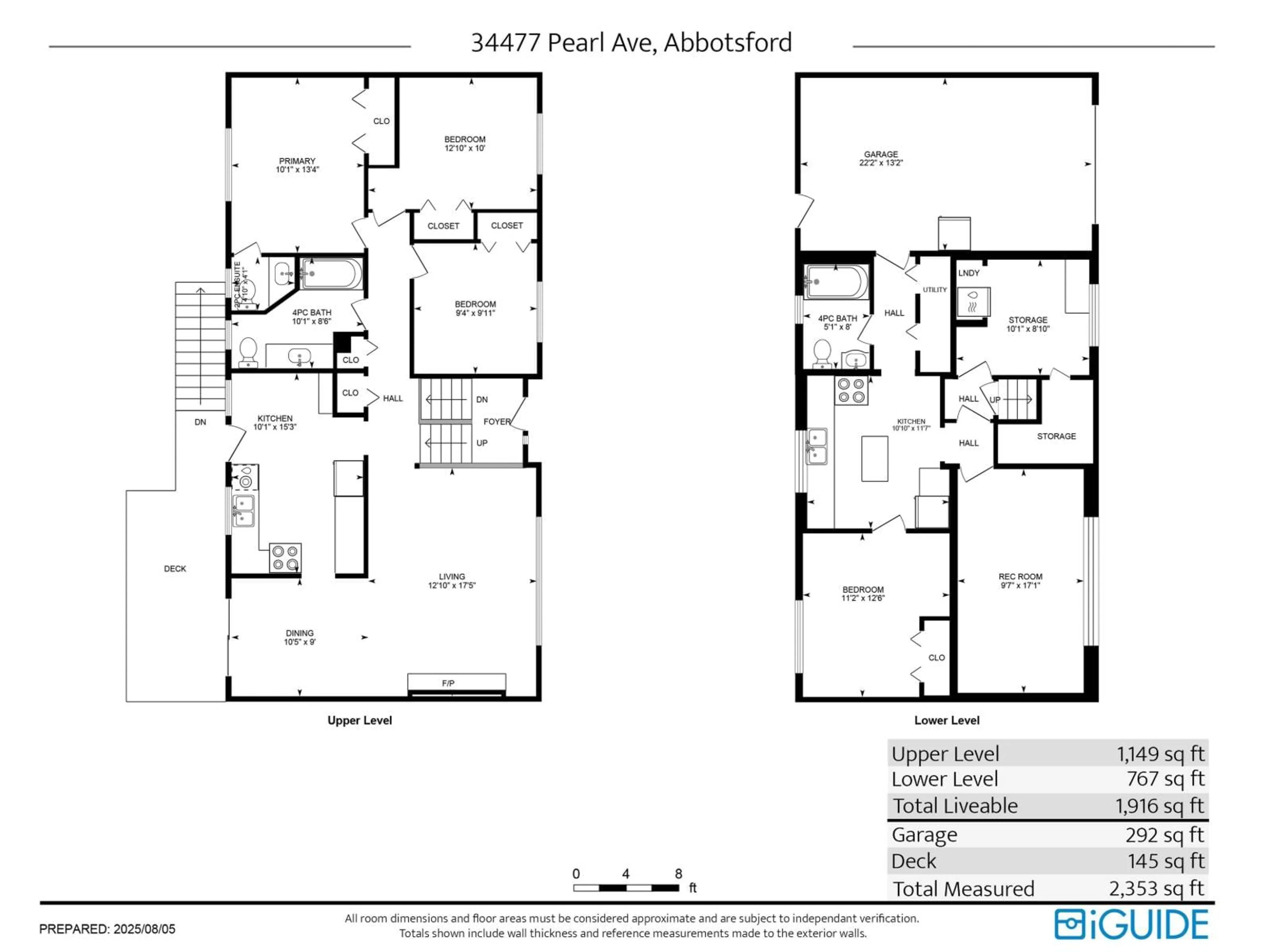Floor plan for 34477 PEARL, Abbotsford British Columbia V2S2V7