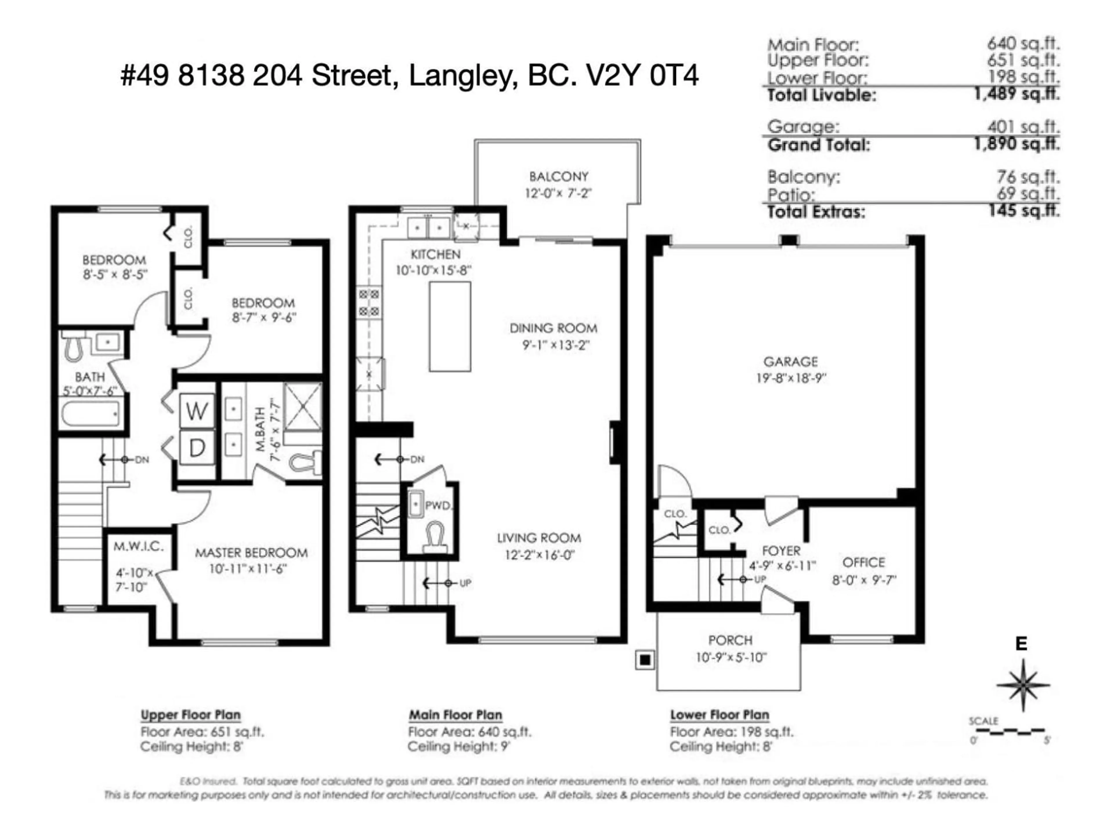 Floor plan for 49 - 8138 204, Langley British Columbia V2Y0T4
