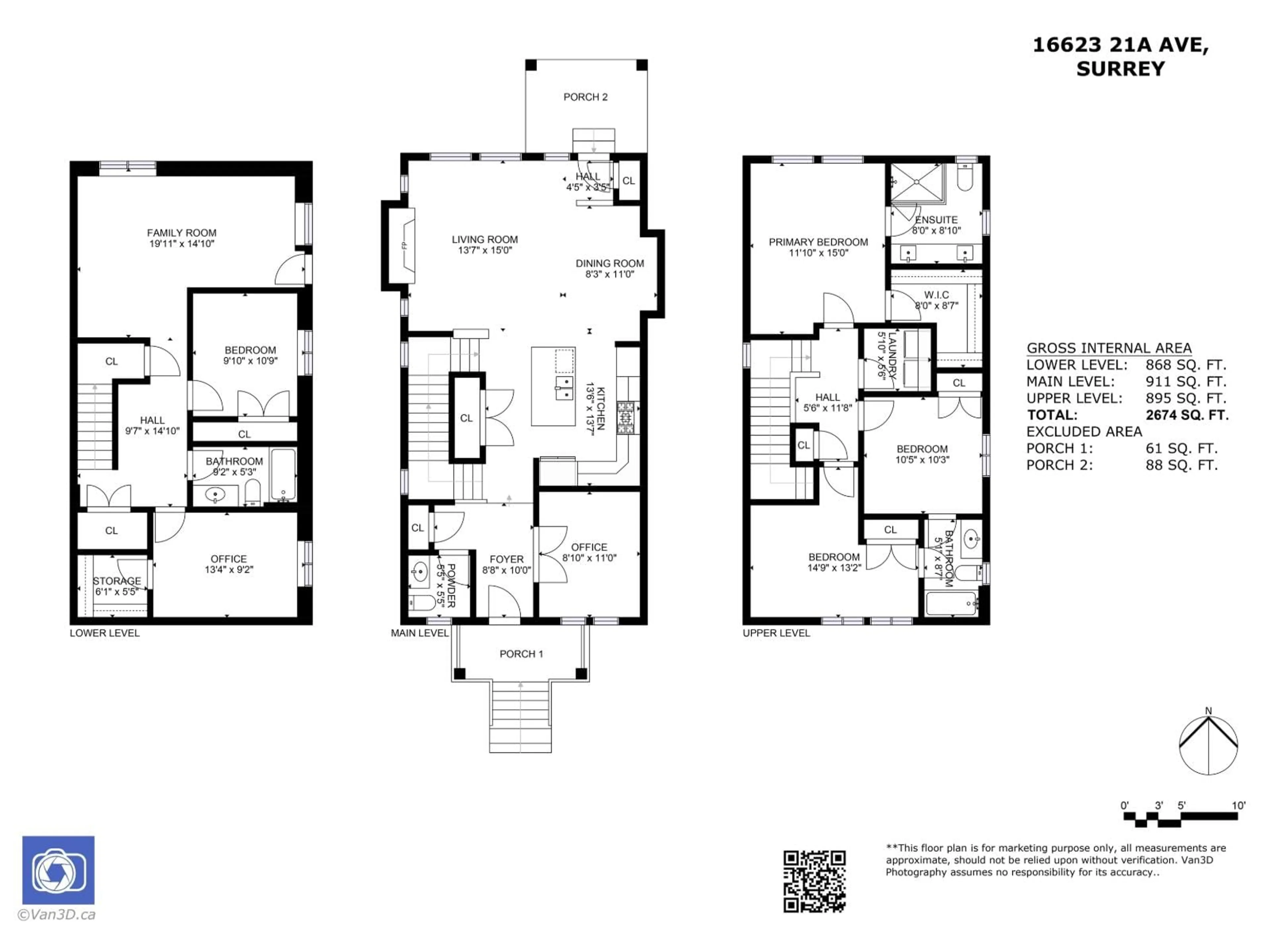 Floor plan for 16623 21A, Surrey British Columbia V3Z9X9