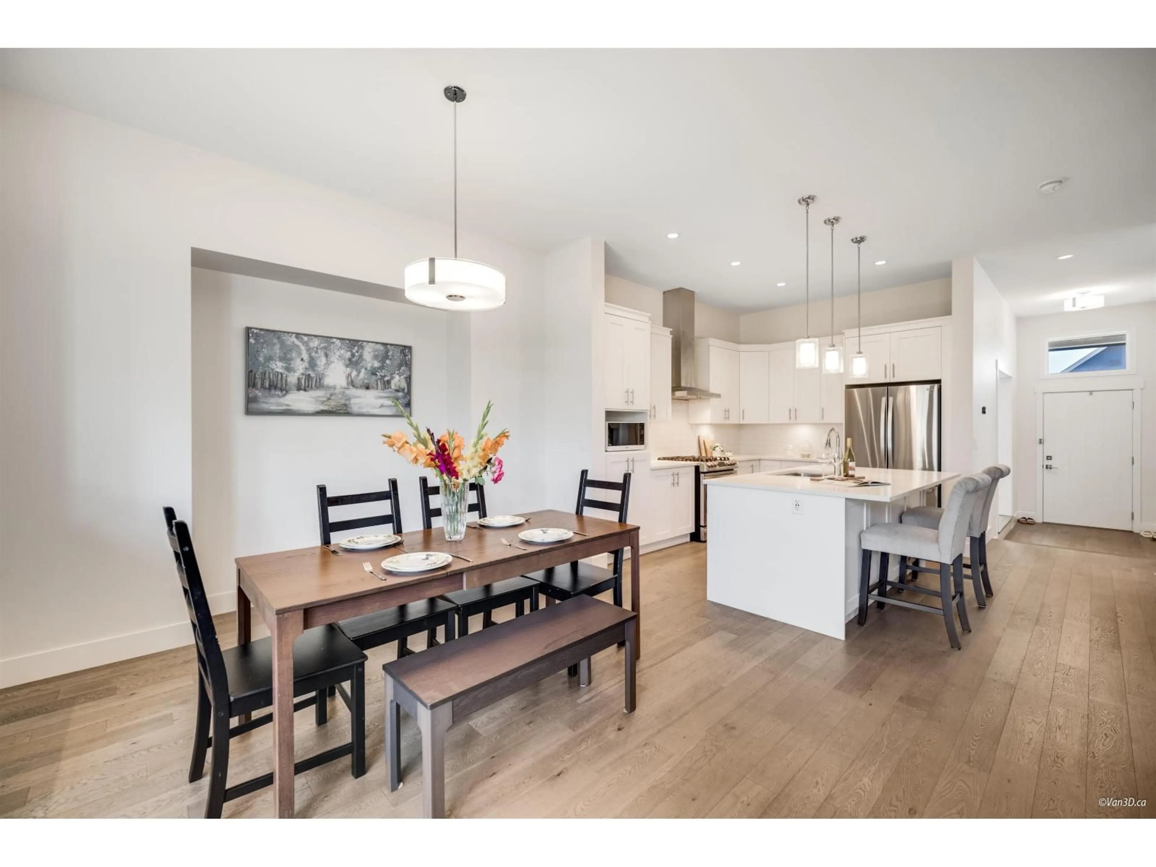 Open concept kitchen, wood/laminate floor for 16623 21A, Surrey British Columbia V3Z9X9