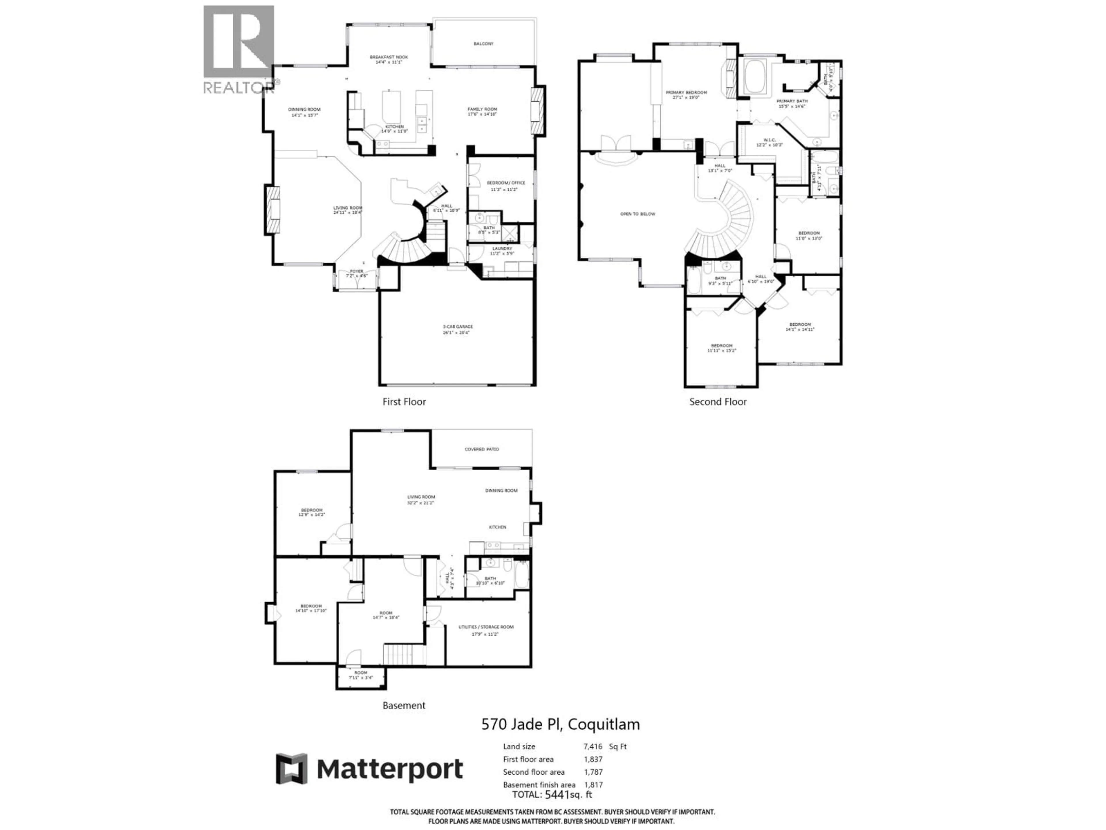 Floor plan for 2570 JADE PLACE, Coquitlam British Columbia V3E2Z2