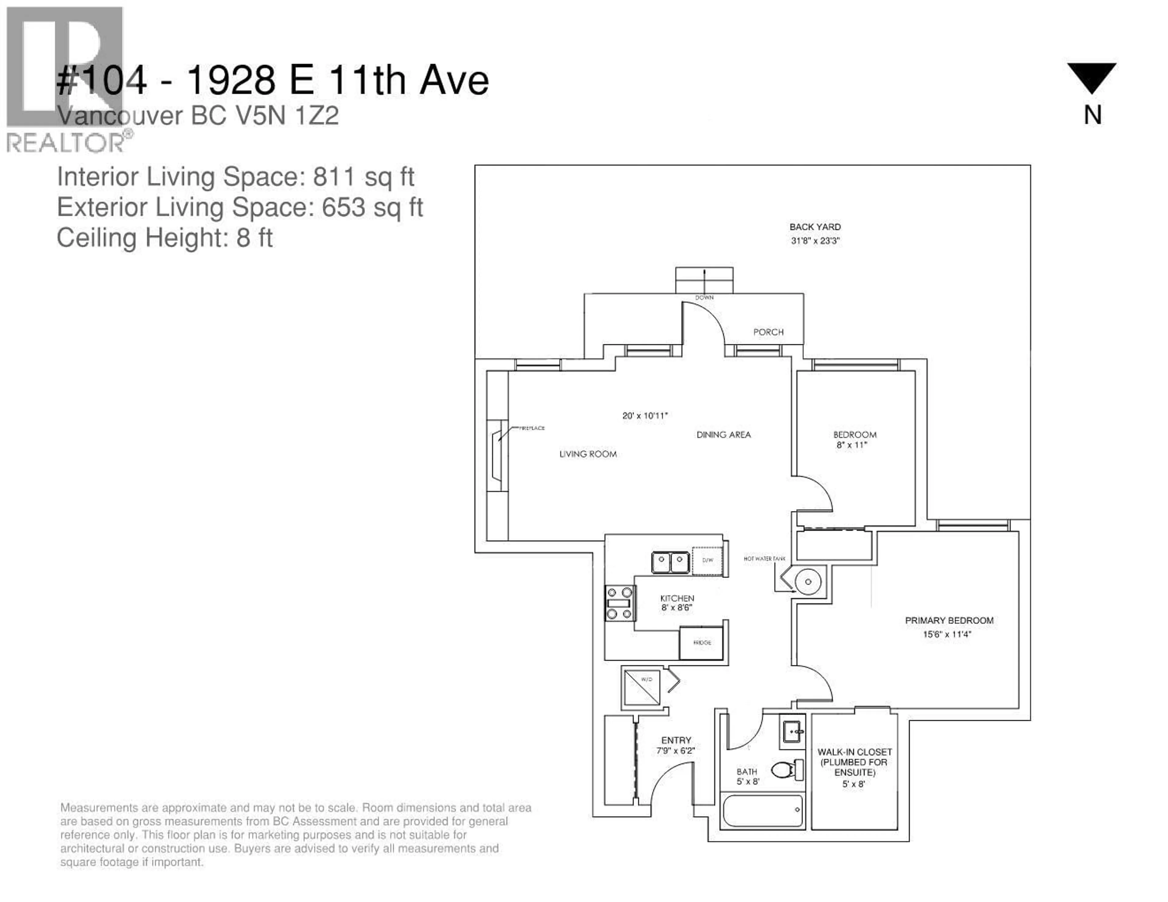 Floor plan for 104 - 1928 11TH AVENUE, Vancouver British Columbia V5N1Z2