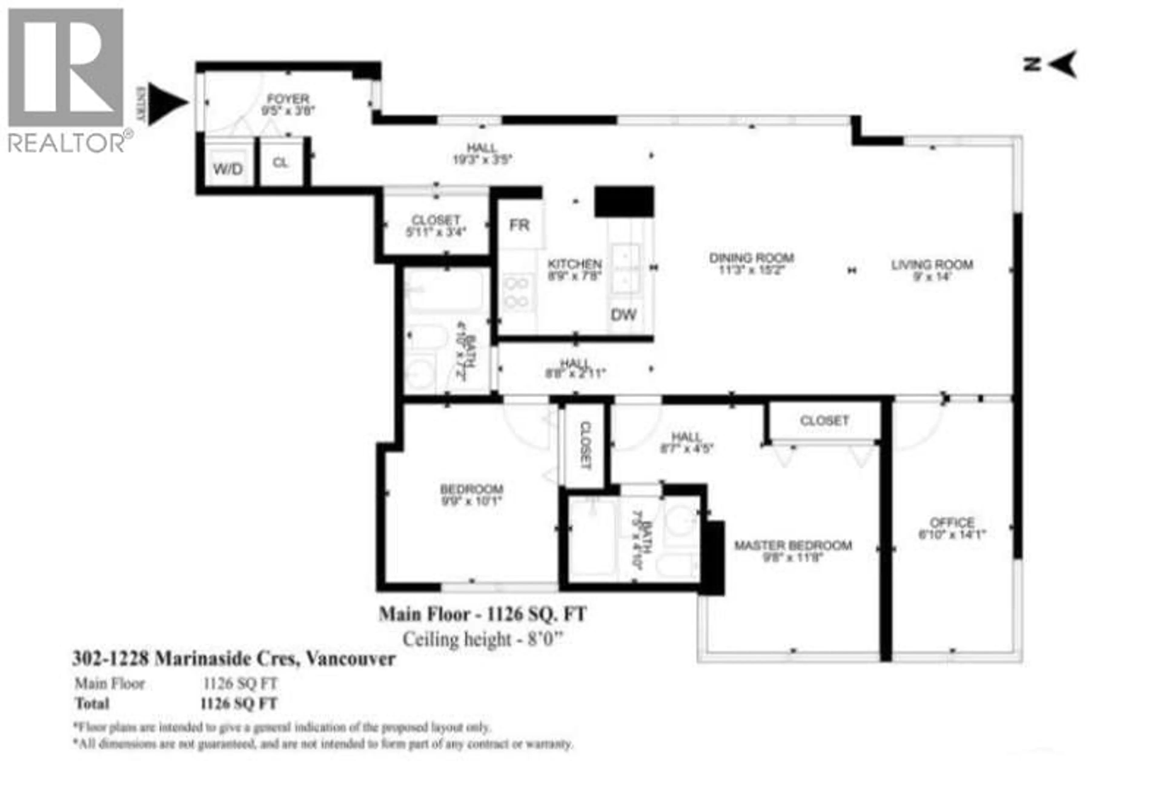 Floor plan for 302 - 1228 MARINASIDE CRESCENT, Vancouver British Columbia V6Z2W4