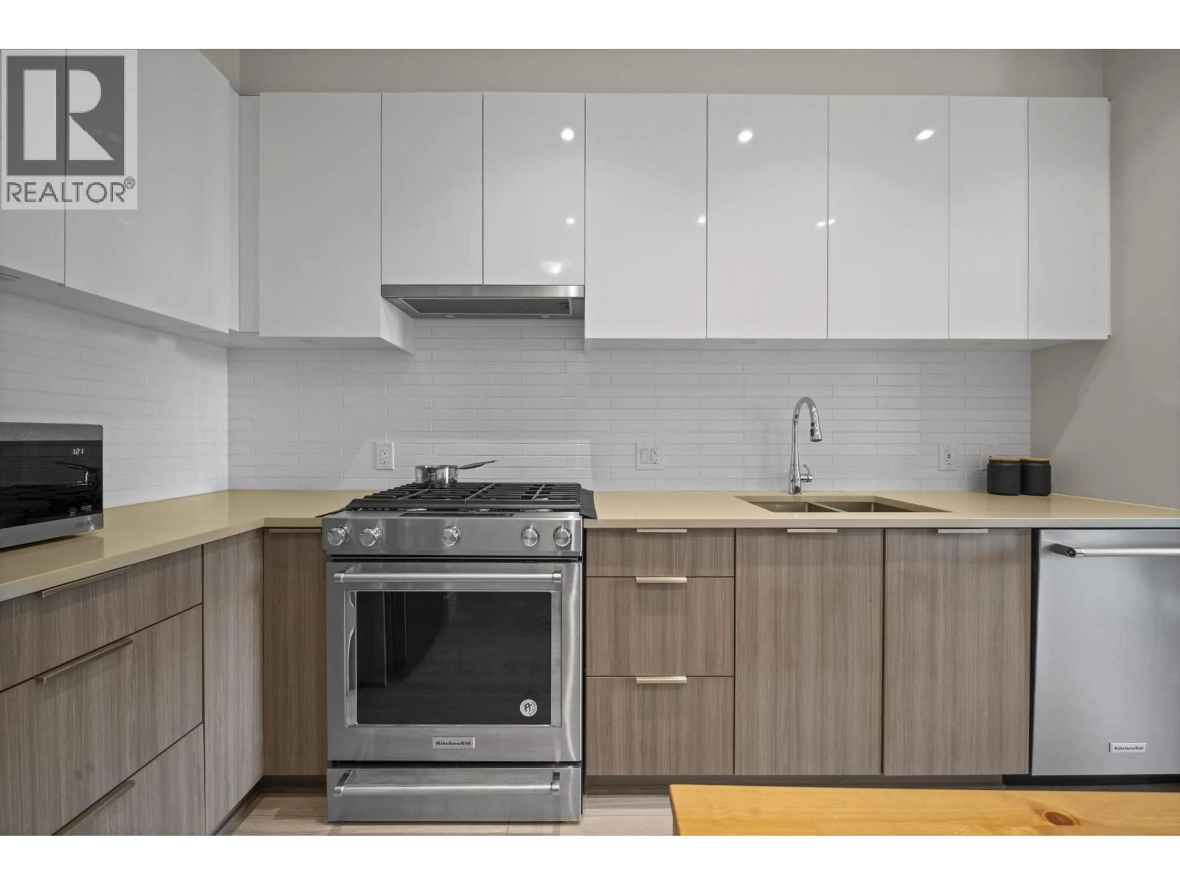 Standard kitchen, wood/laminate floor for 401 - 8508 RIVERGRASS DRIVE, Vancouver British Columbia V5S0H7