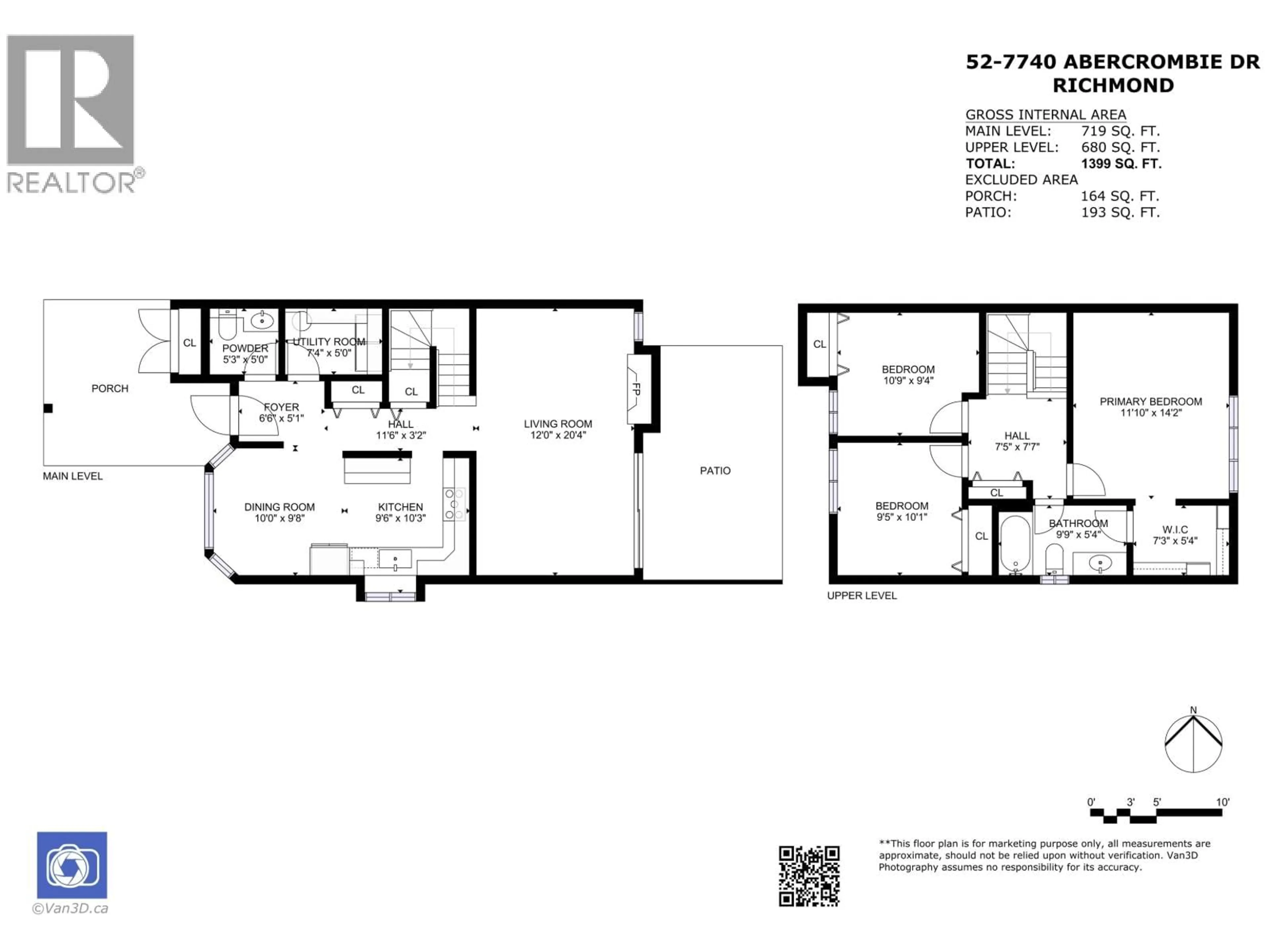 Floor plan for 52 - 7740 ABERCROMBIE DRIVE, Richmond British Columbia V6Y3G6