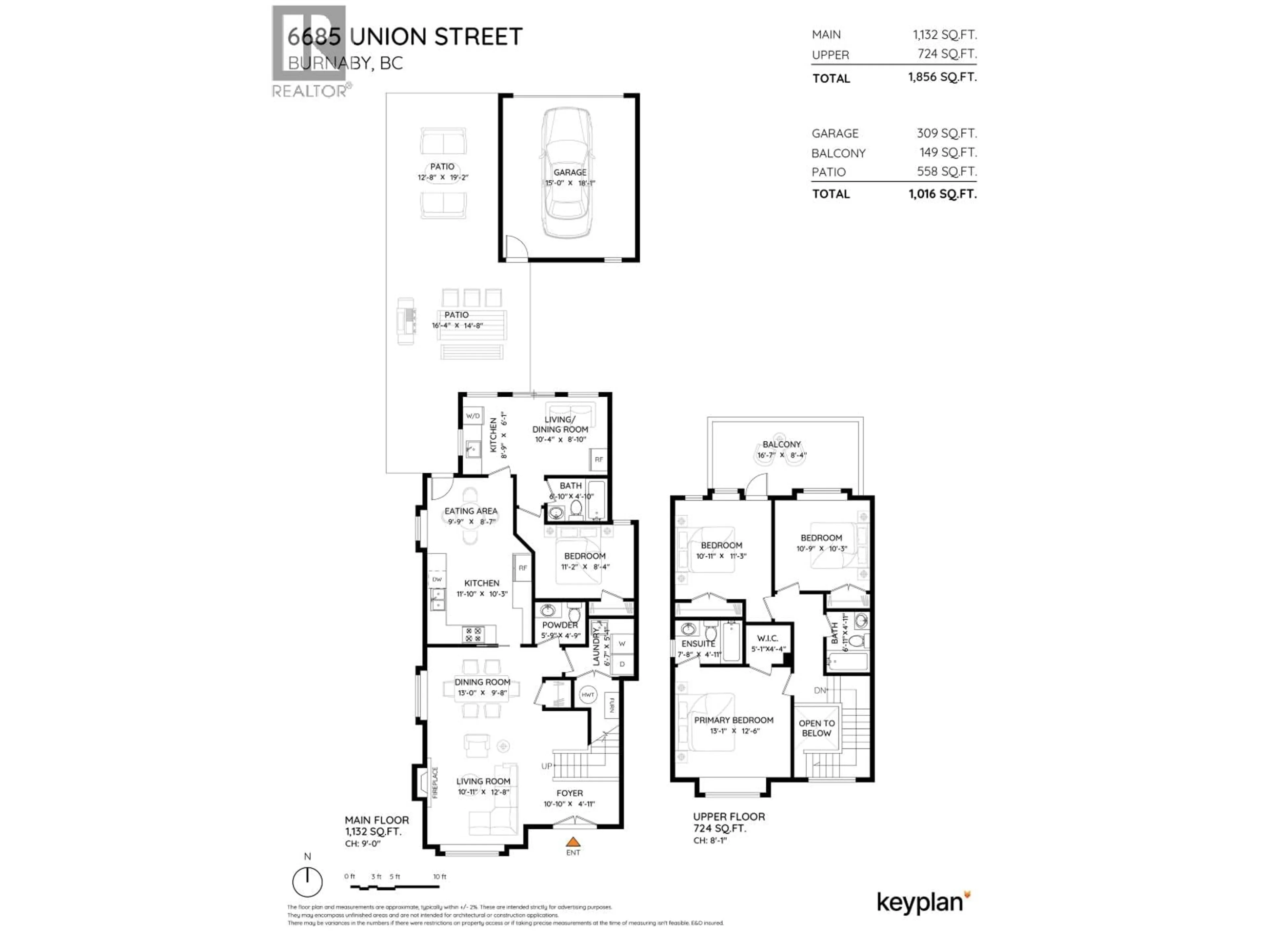 Floor plan for 6685 UNION STREET, Burnaby British Columbia V5B1X2