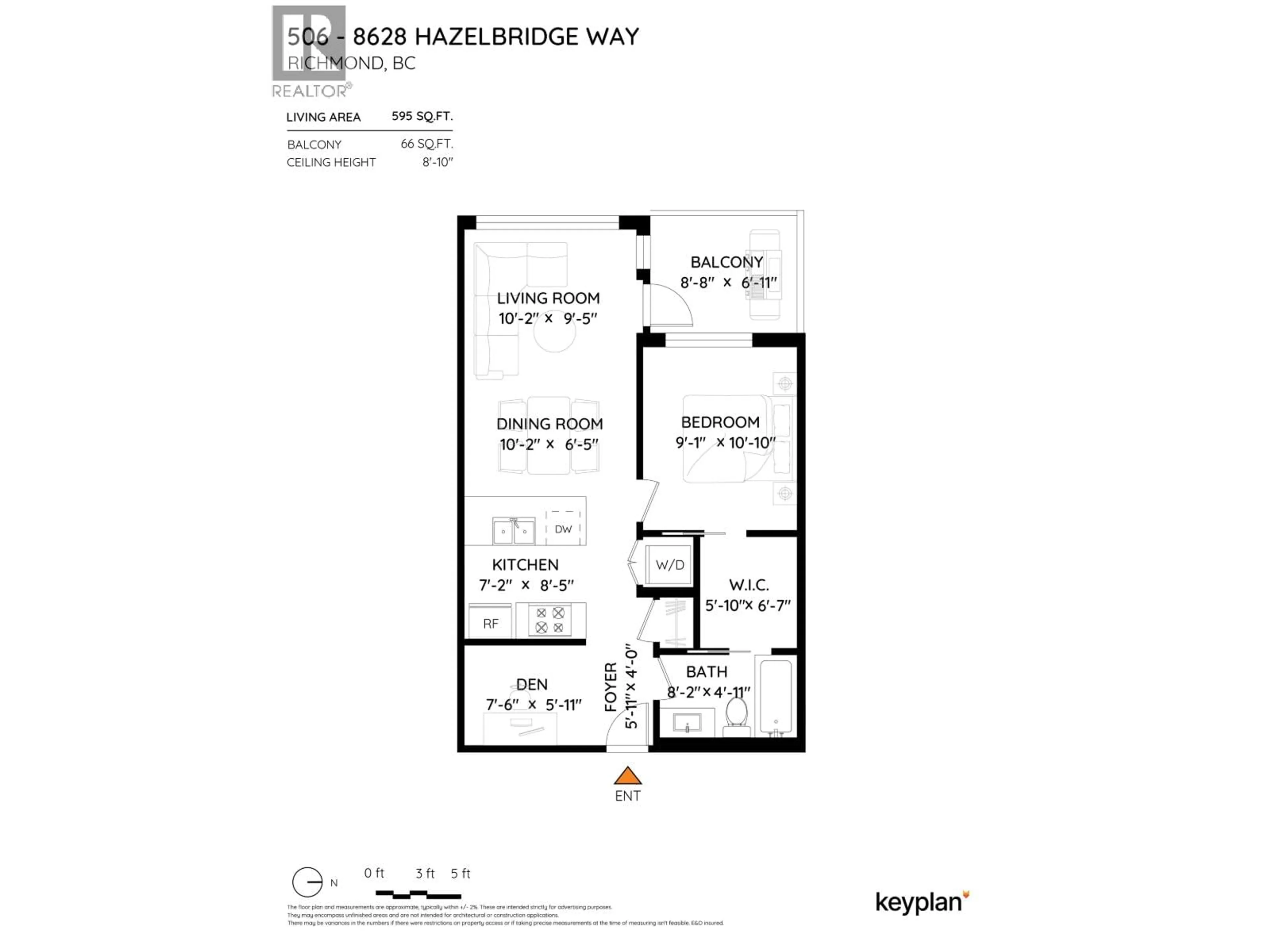 Floor plan for 506 - 8628 HAZELBRIDGE WAY, Richmond British Columbia V6X0R5