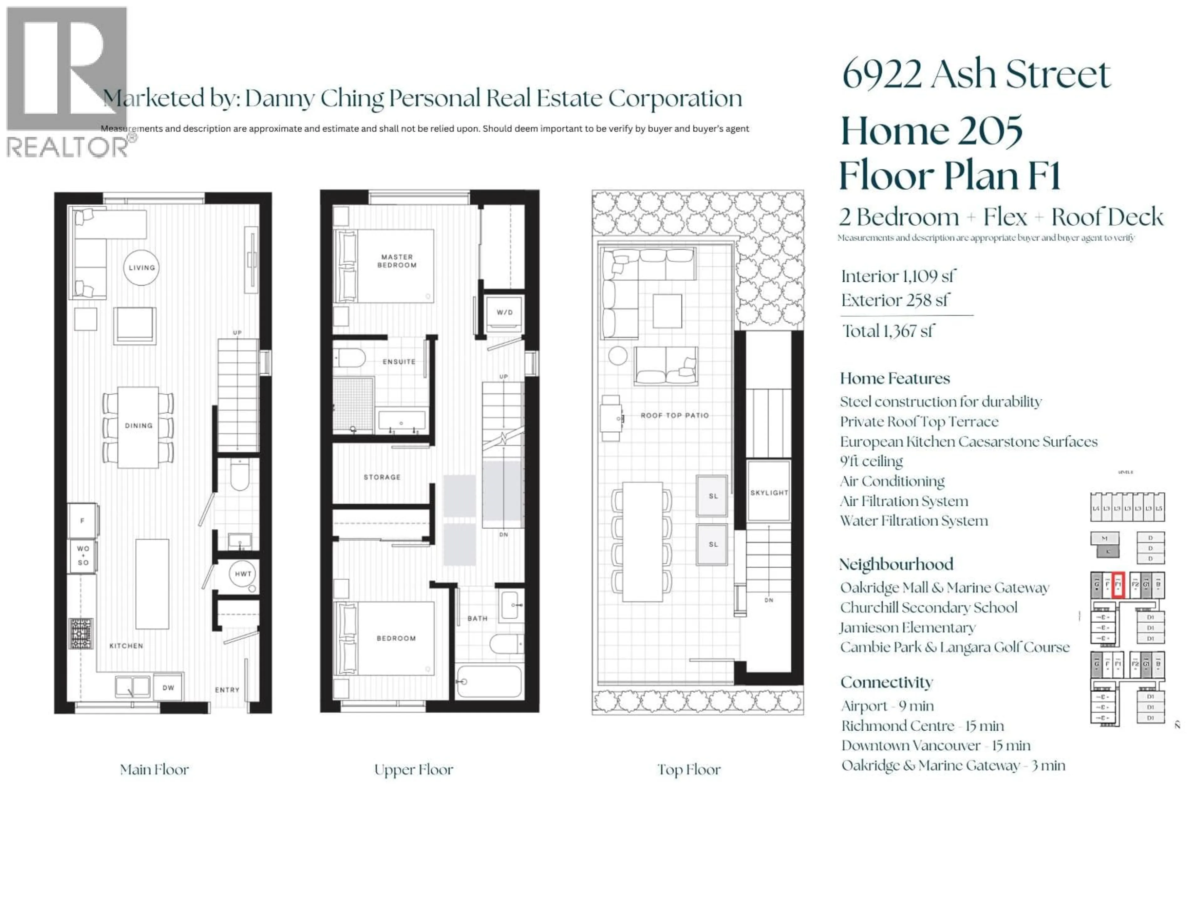 Floor plan for 205 - 6922 ASH STREET, Vancouver British Columbia V6P3K4