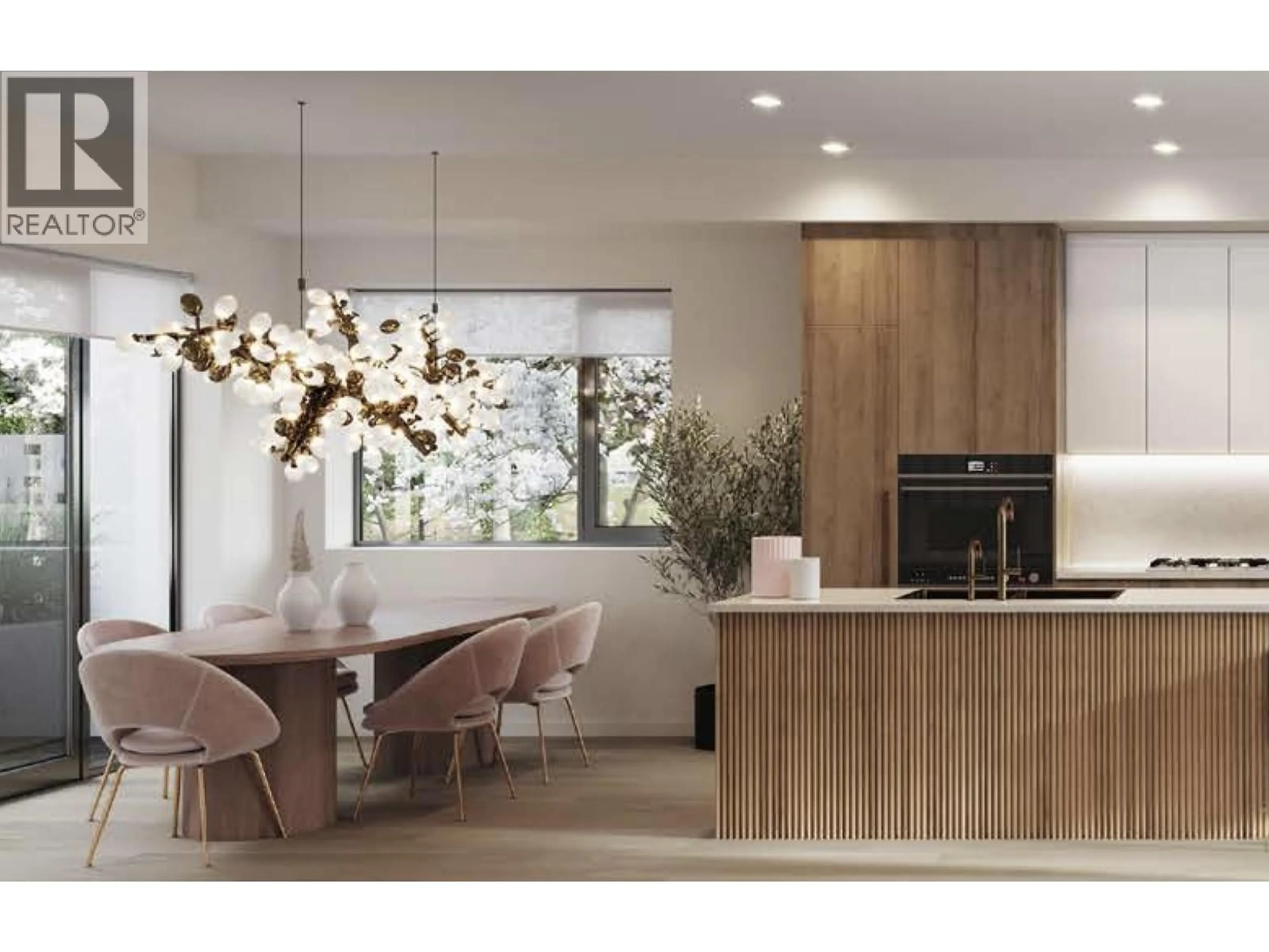 Contemporary kitchen, wood/laminate floor for 205 - 6922 ASH STREET, Vancouver British Columbia V6P3K4
