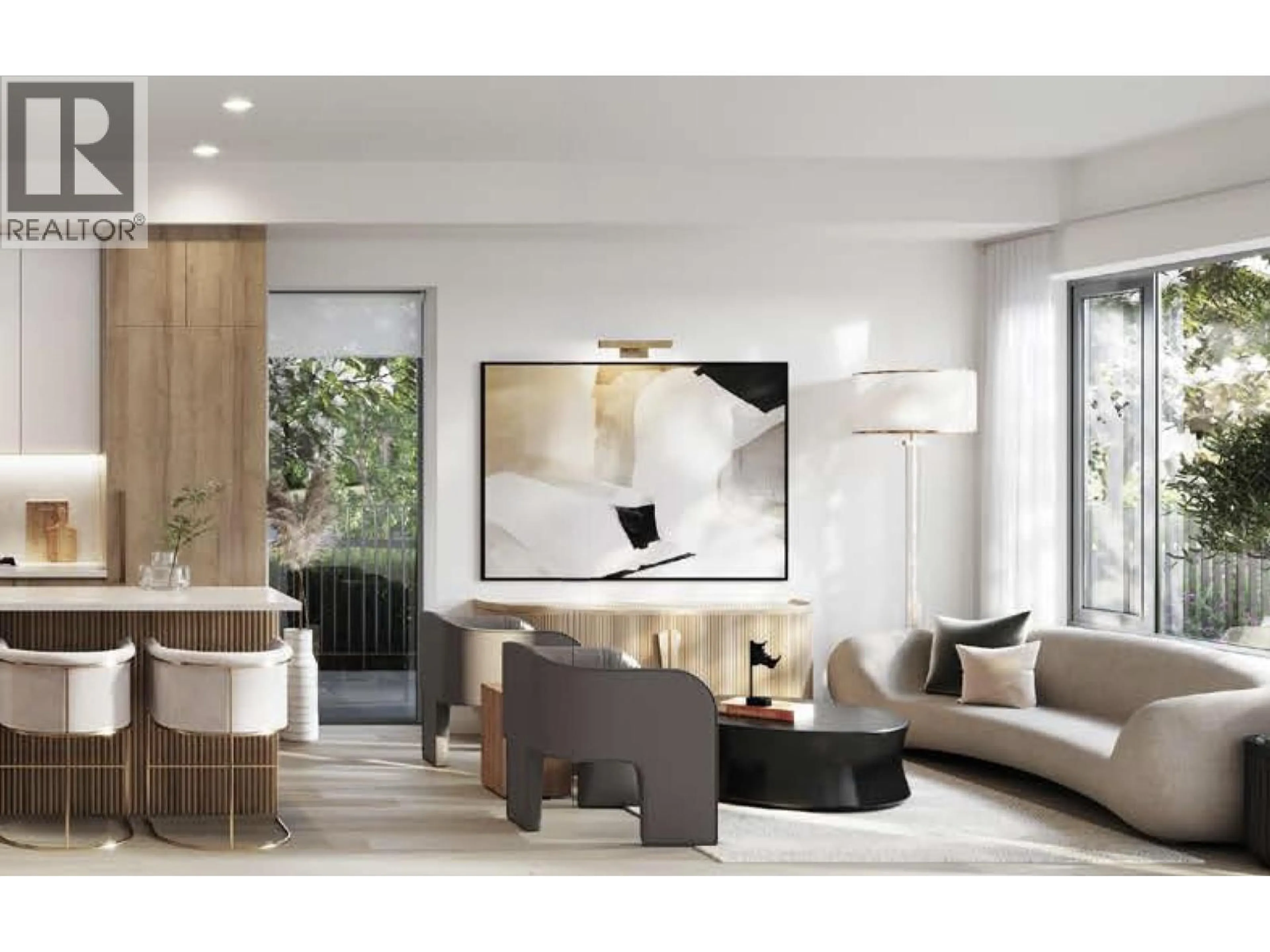 Living room with furniture, wood/laminate floor for 205 - 6922 ASH STREET, Vancouver British Columbia V6P3K4