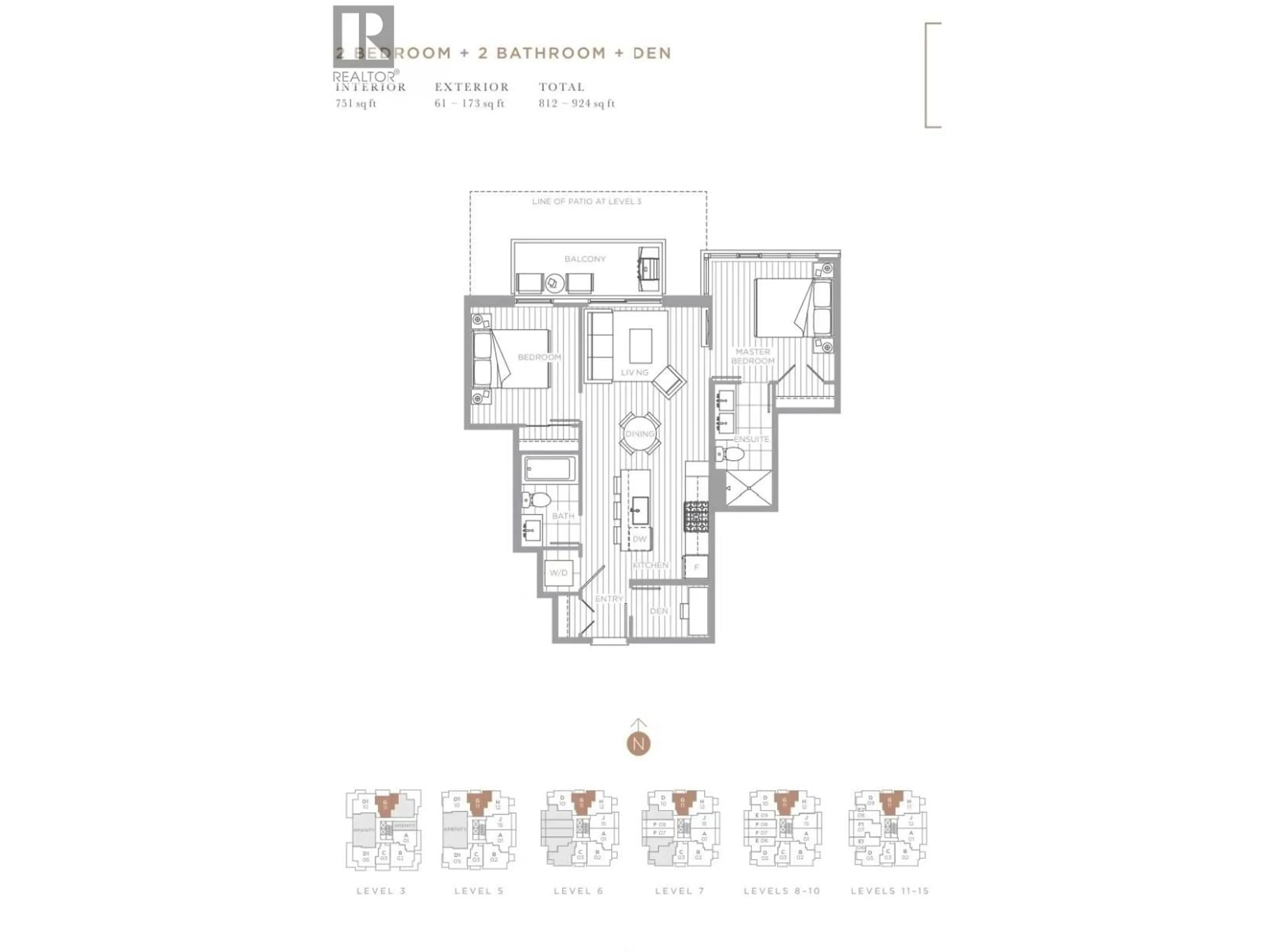 Floor plan for 711 - 5580 NO.3 ROAD, Richmond British Columbia V6X0R8