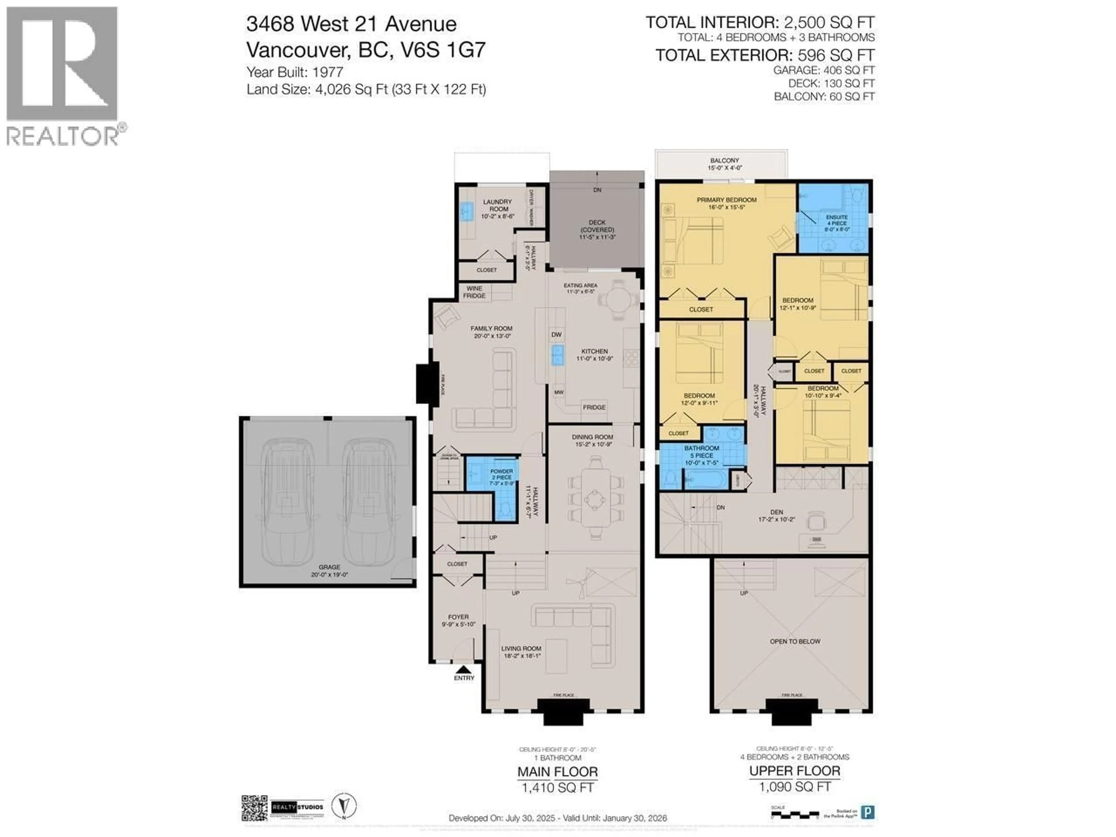 Floor plan for 3468 21ST AVENUE, Vancouver British Columbia V6S1G7