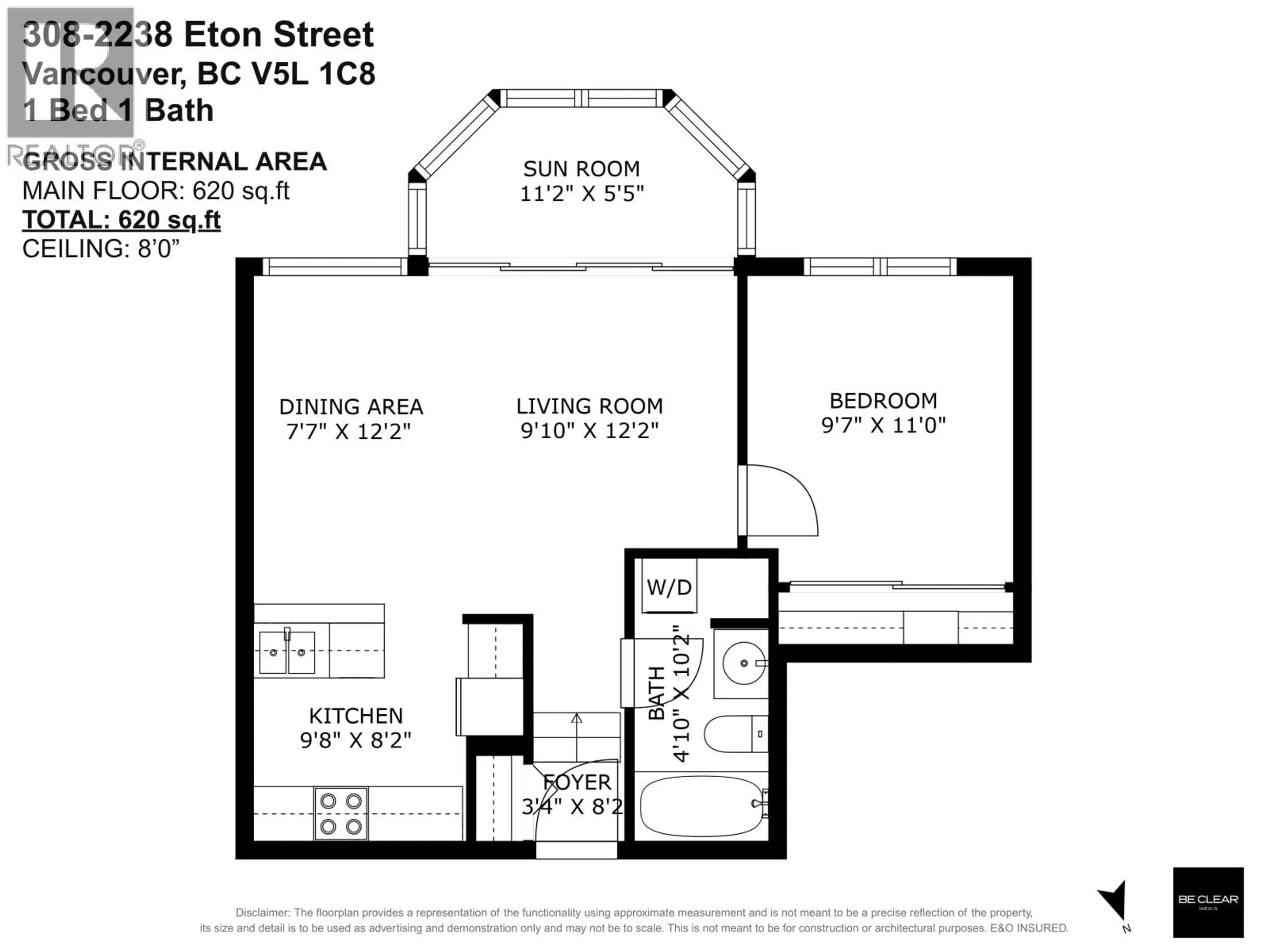 Floor plan for 308 - 2238 ETON STREET, Vancouver British Columbia V5L1C8