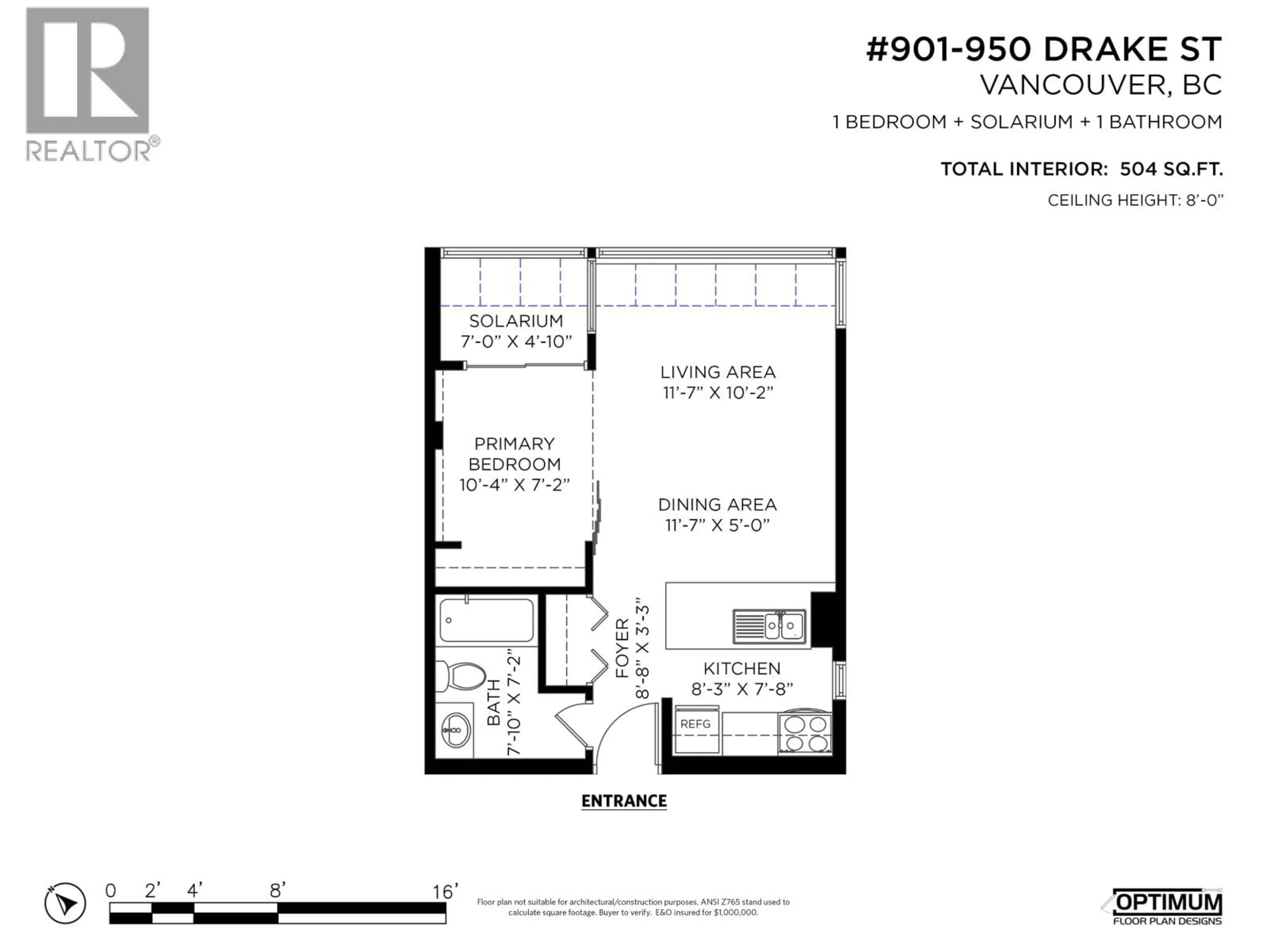 Floor plan for 901 - 950 DRAKE STREET, Vancouver British Columbia V6Z2B9