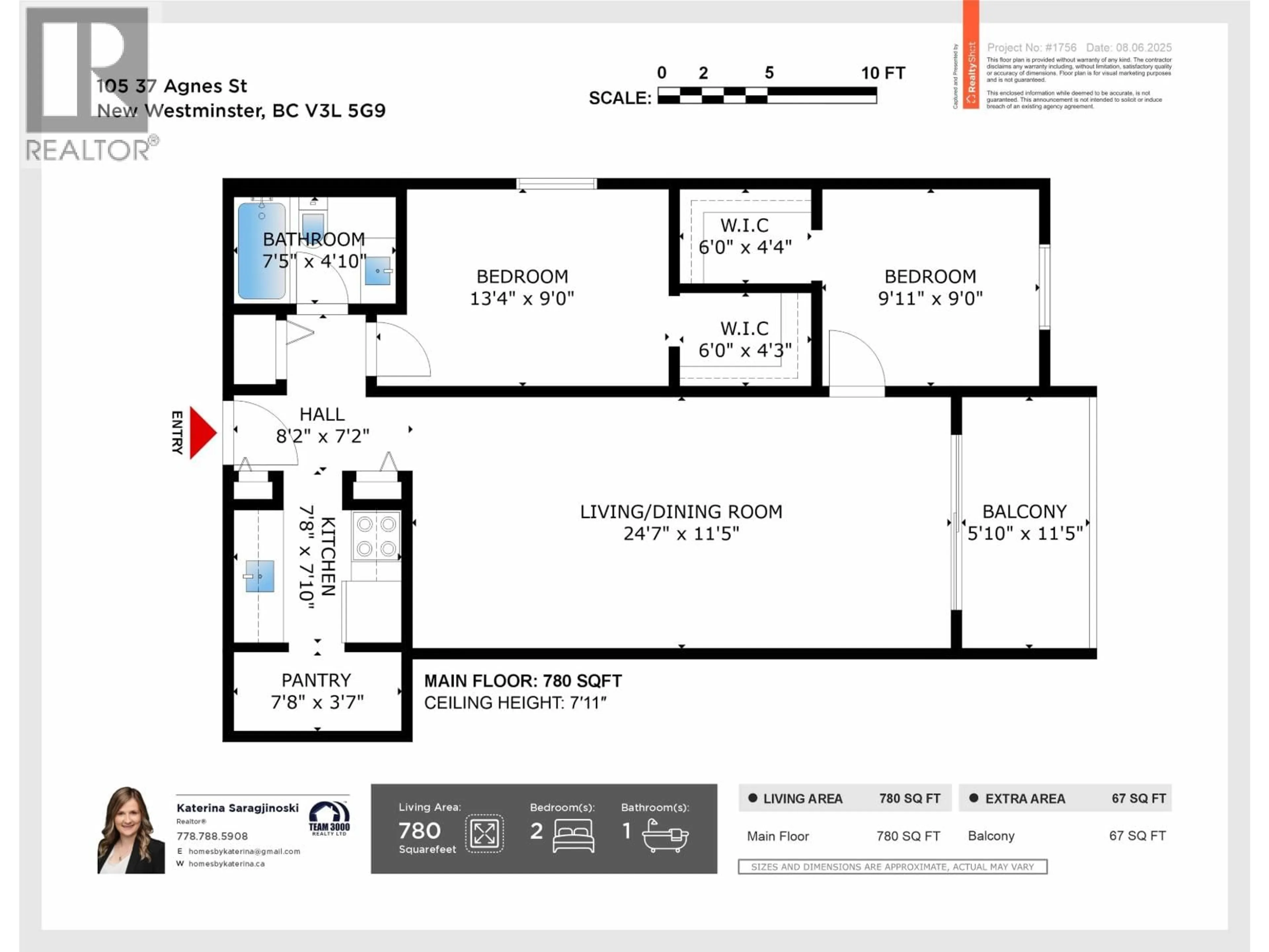 Floor plan for 105 - 37 AGNES STREET, New Westminster British Columbia V3L5G9