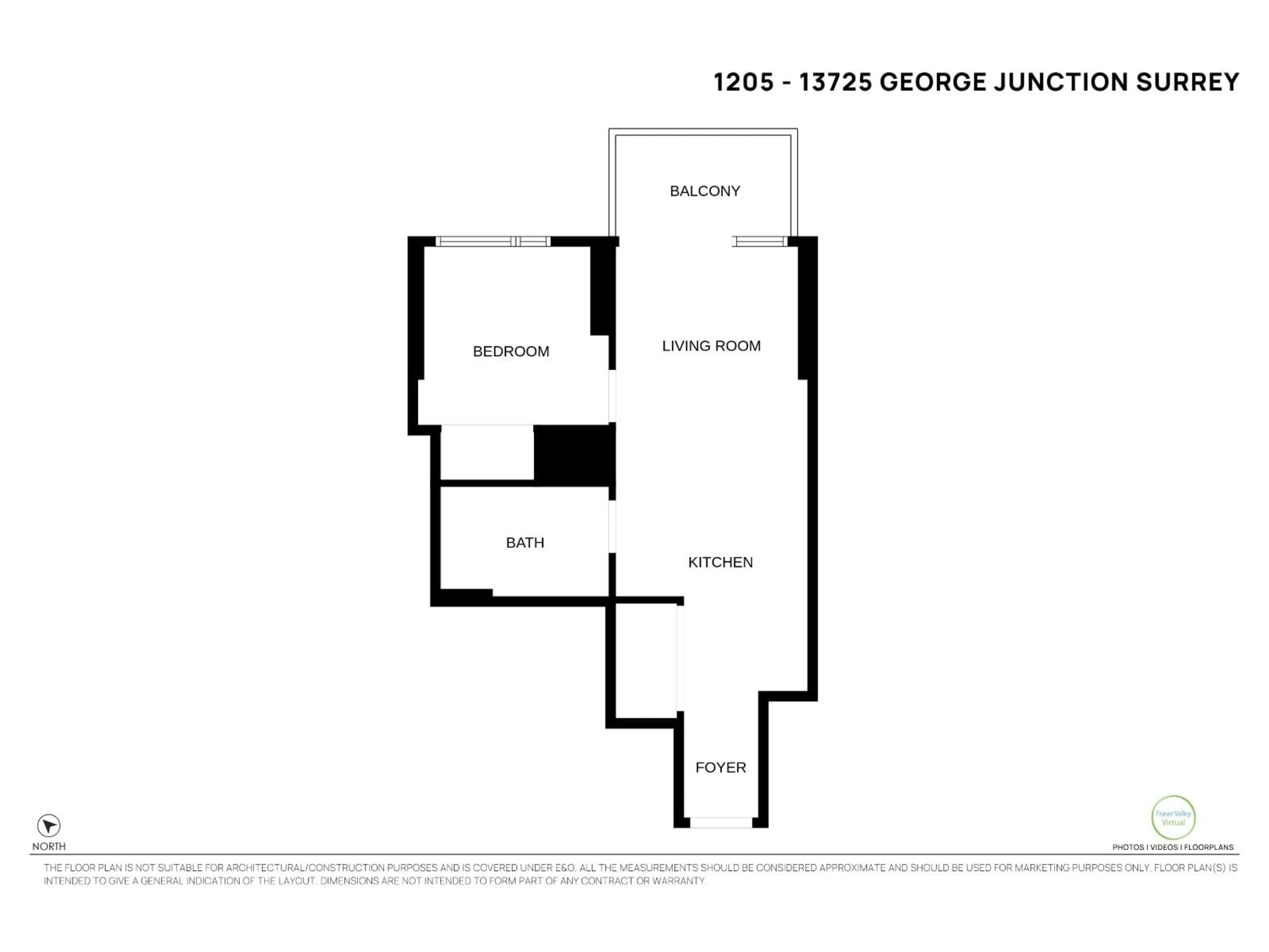 Floor plan for 1205 - 13745 GEORGE JUNCTION, Surrey British Columbia V3T0V7