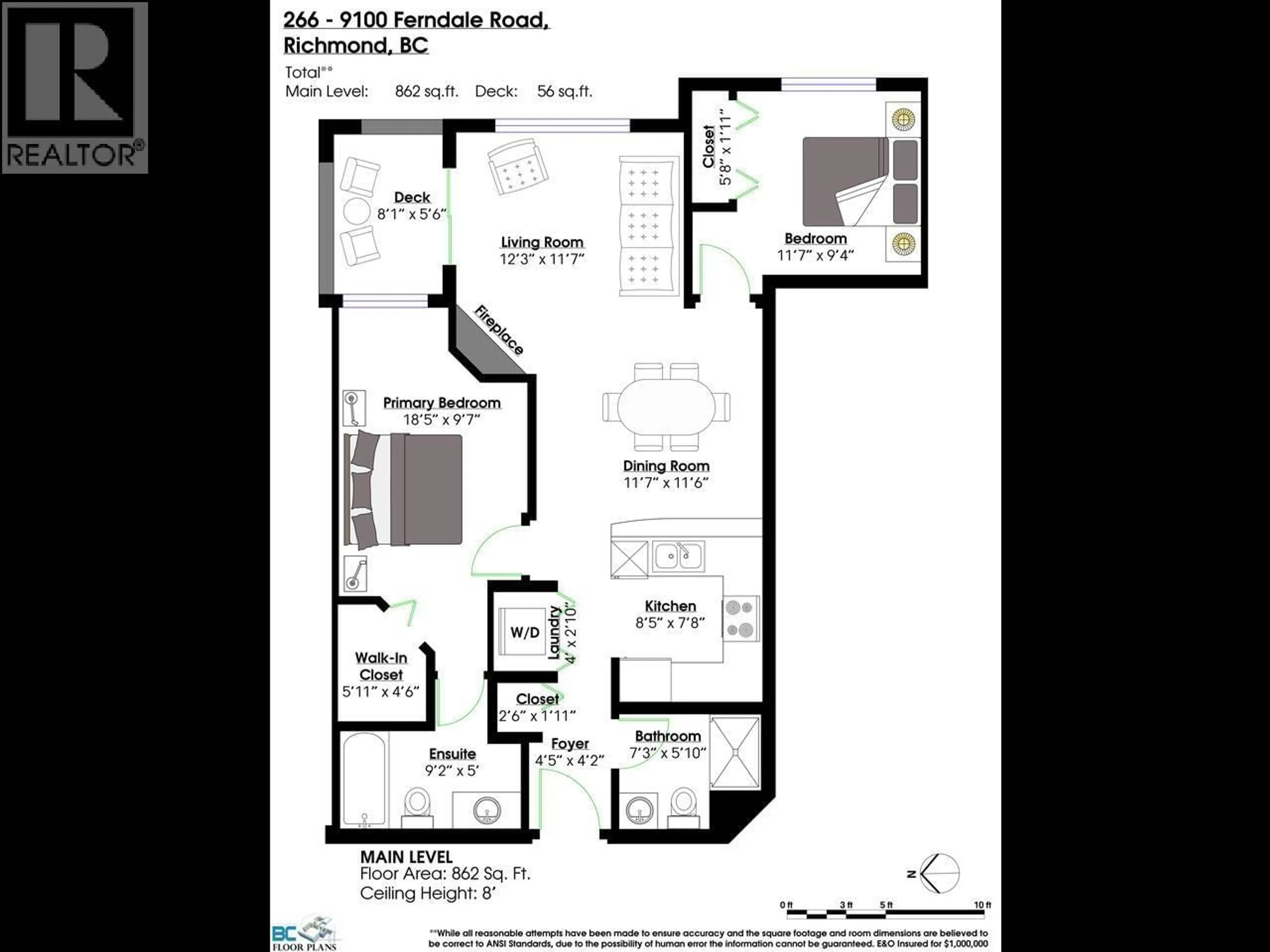 Floor plan for 266 - 9100 FERNDALE ROAD, Richmond British Columbia V6Y4L1