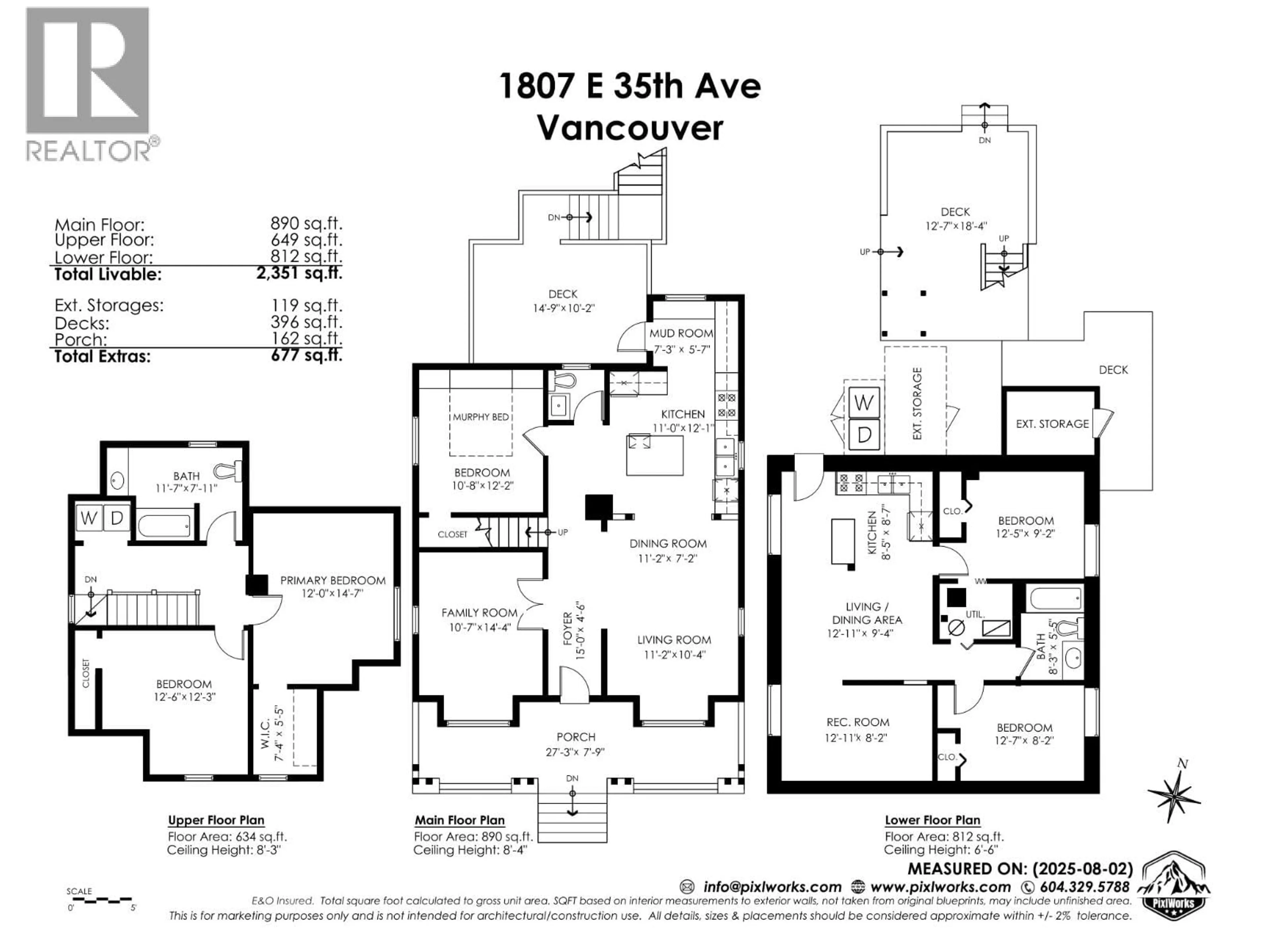 Floor plan for 1807 35TH AVENUE, Vancouver British Columbia V5P1B7