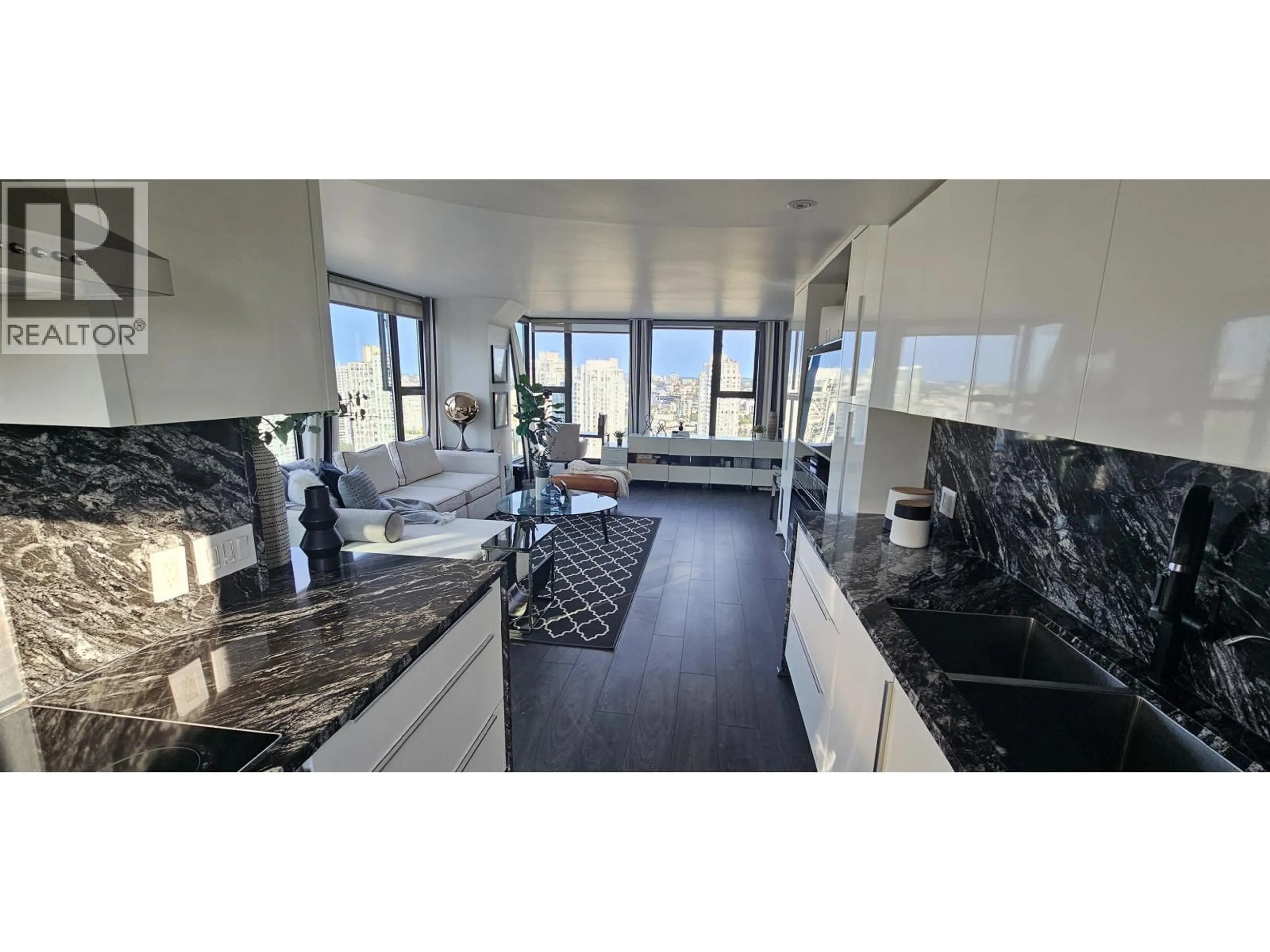 Open concept kitchen, ceramic/tile floor for 2603 - 1155 HOMER STREET, Vancouver British Columbia V6B5T5