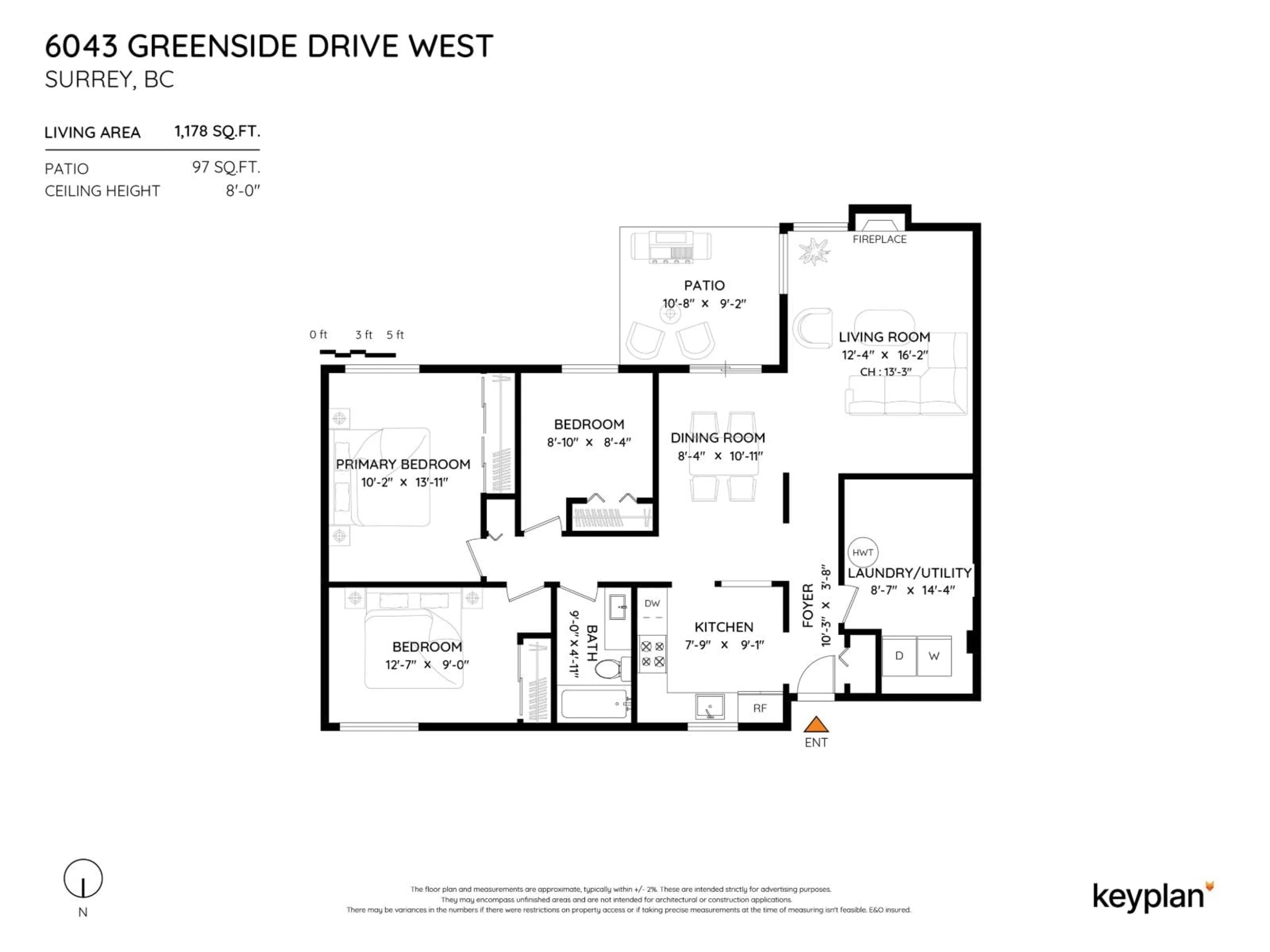 Floor plan for 6043 GREENSIDE WEST, Surrey British Columbia V3S5M8