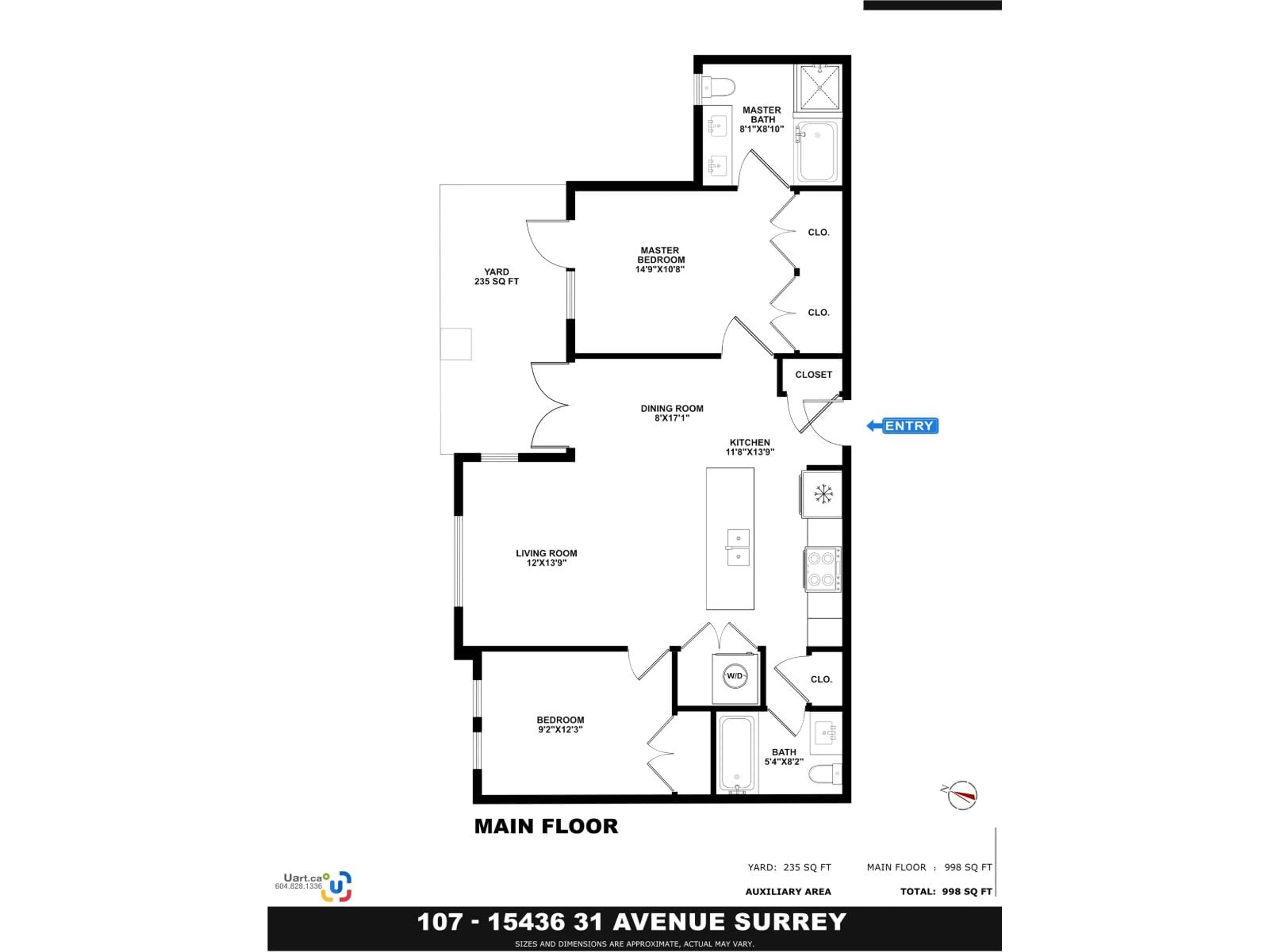 Floor plan for 107 - 15436 31, Surrey British Columbia V3Z1H3