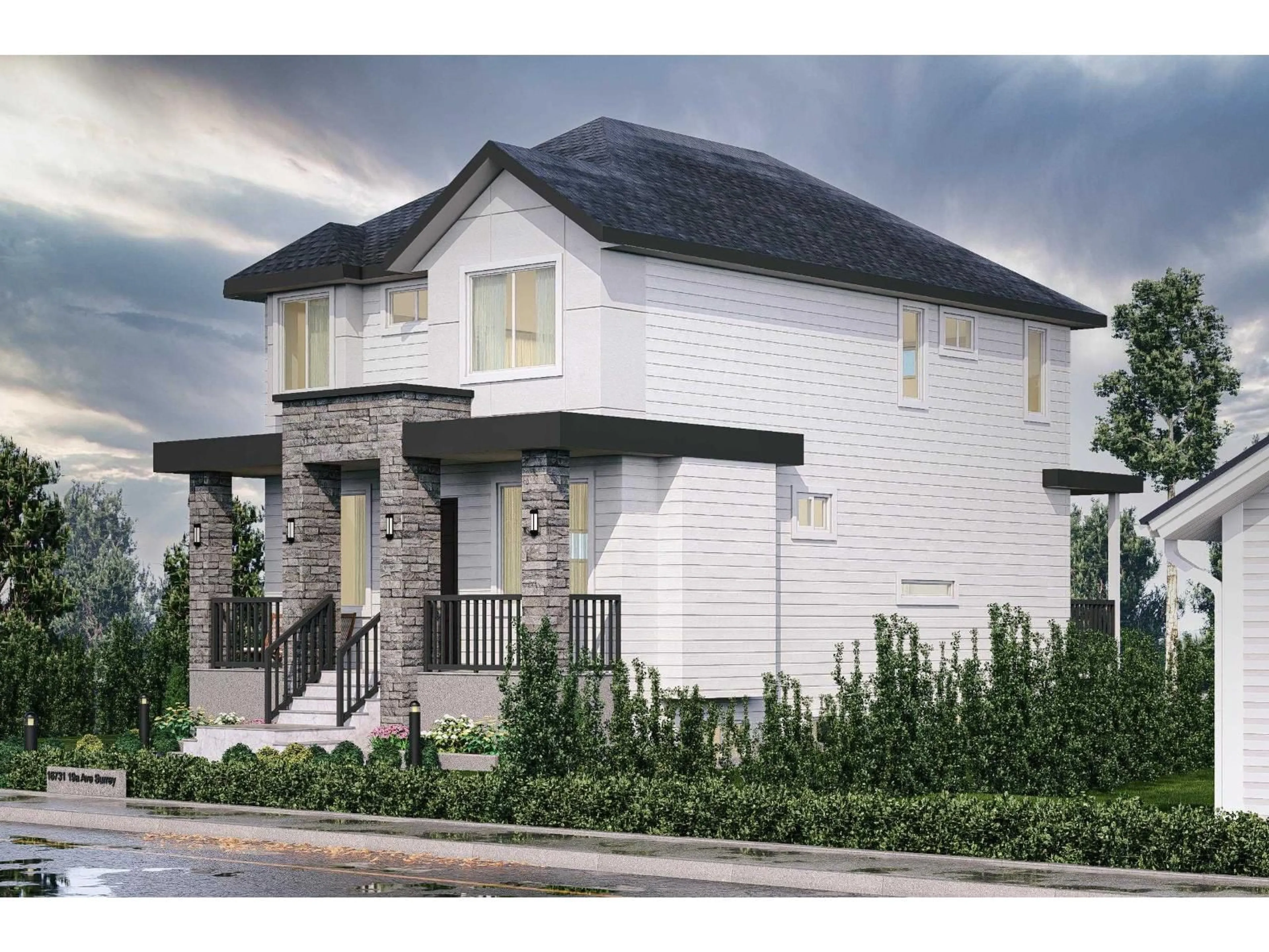 Home with brick exterior material, street for 16731 19A, Surrey British Columbia V3Z9M9