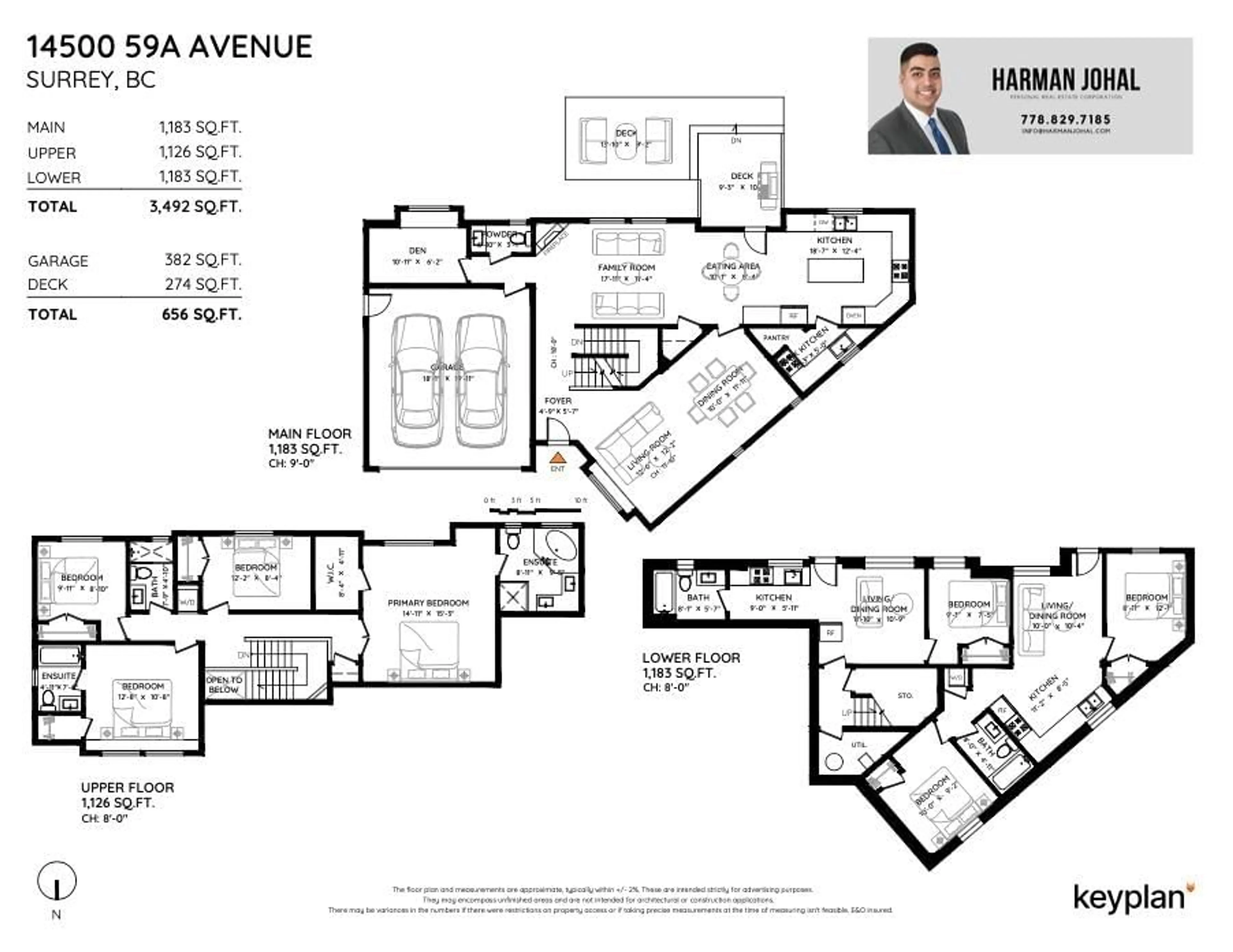 Floor plan for 14500 59A, Surrey British Columbia V3S7B5