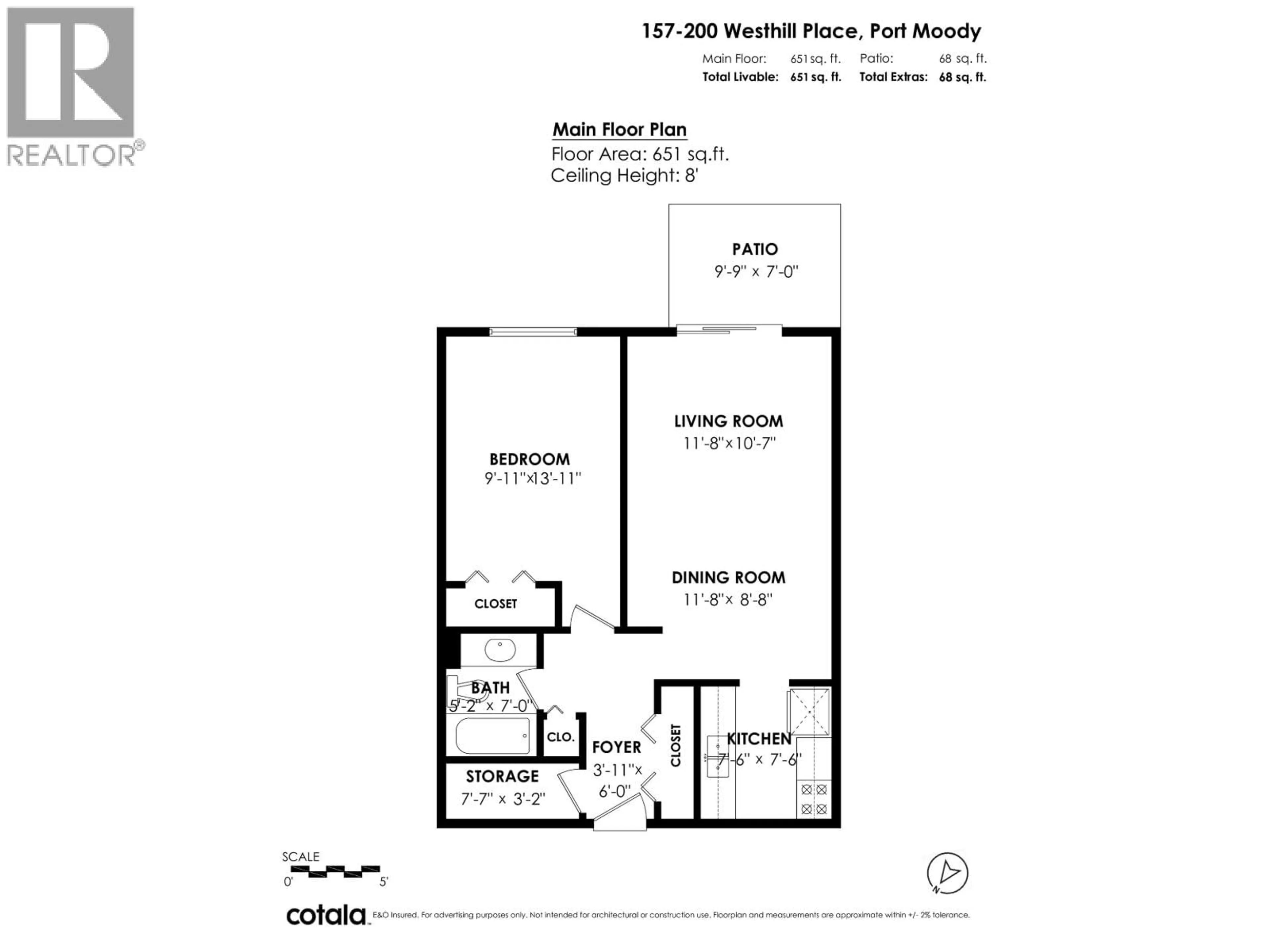 Floor plan for 157 - 200 WESTHILL PLACE, Port Moody British Columbia V3H1V2