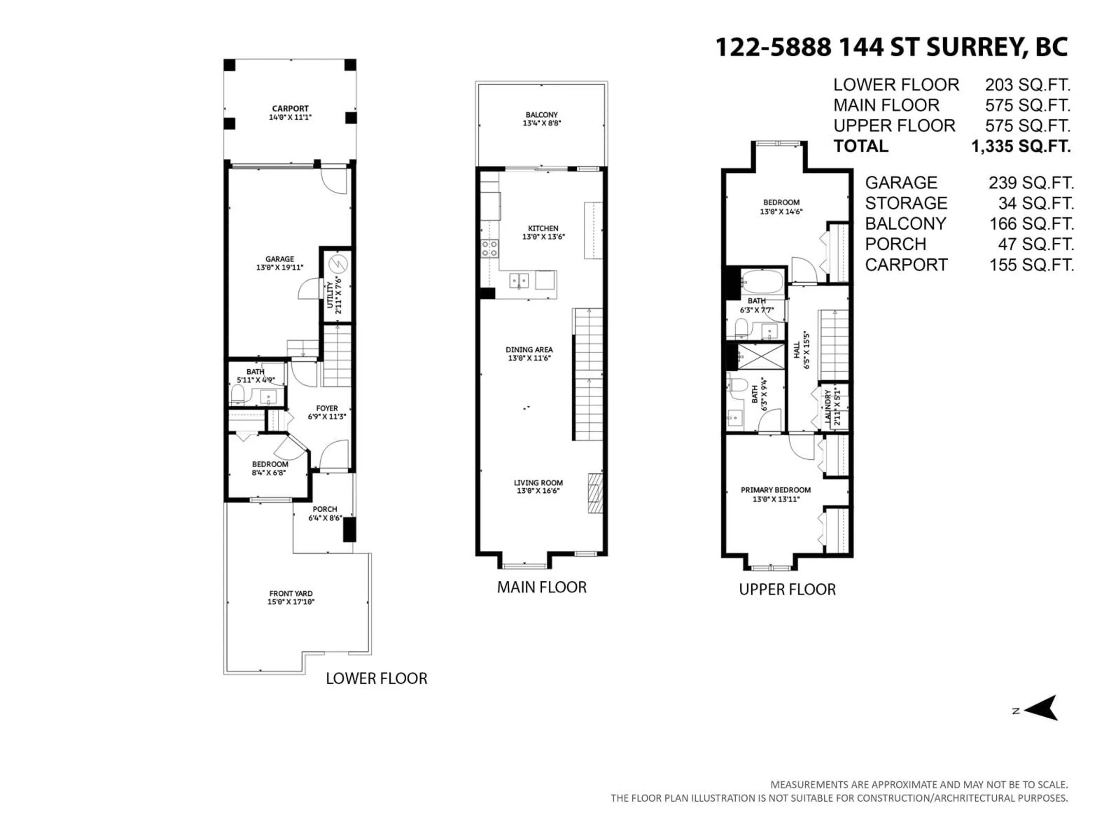 Floor plan for 122 - 5888 144, Surrey British Columbia V3S2G1