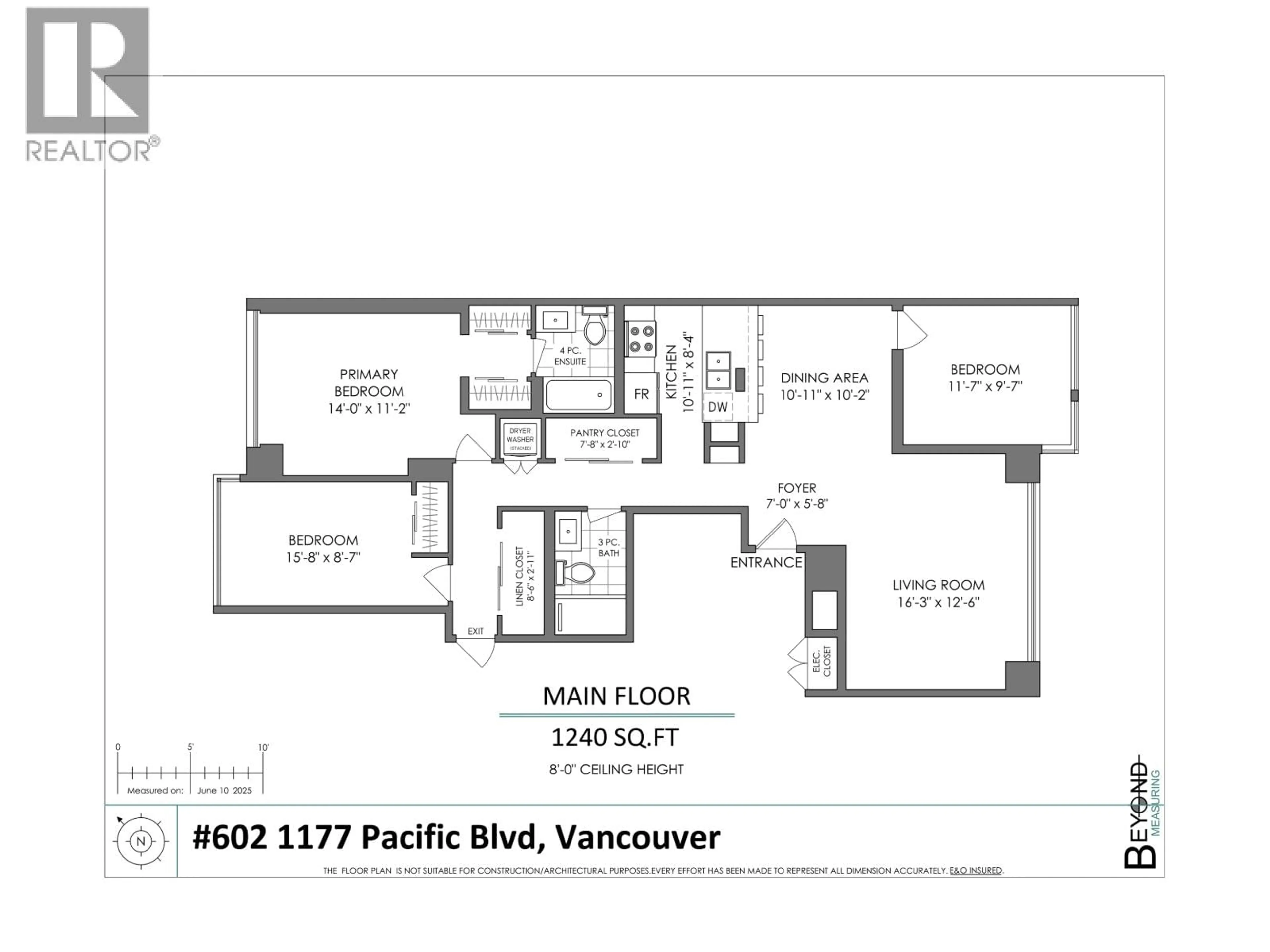Floor plan for 602 - 1177 PACIFIC BOULEVARD, Vancouver British Columbia V6Z2R8