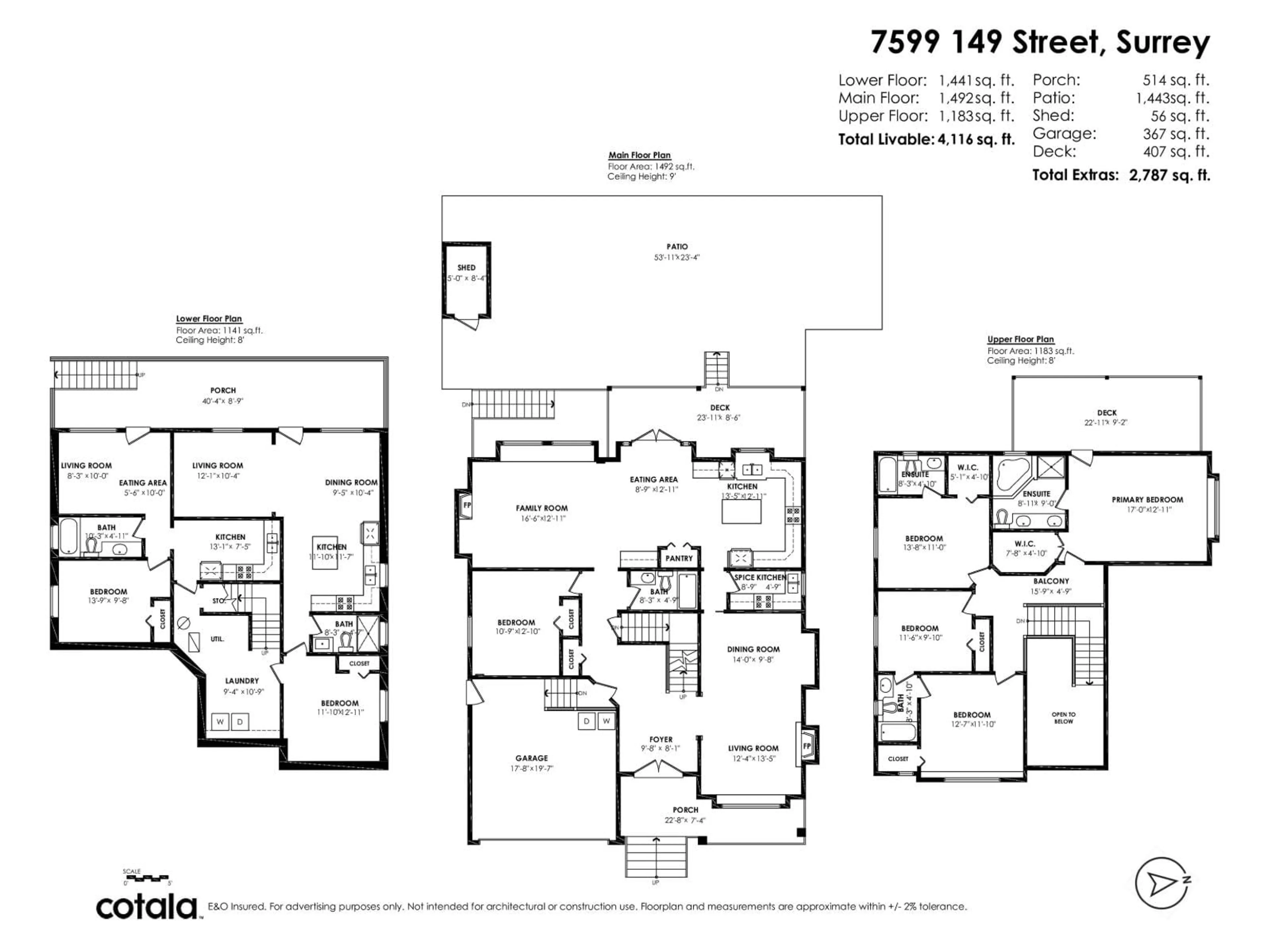 Floor plan for 7599 149, Surrey British Columbia V3S0V1