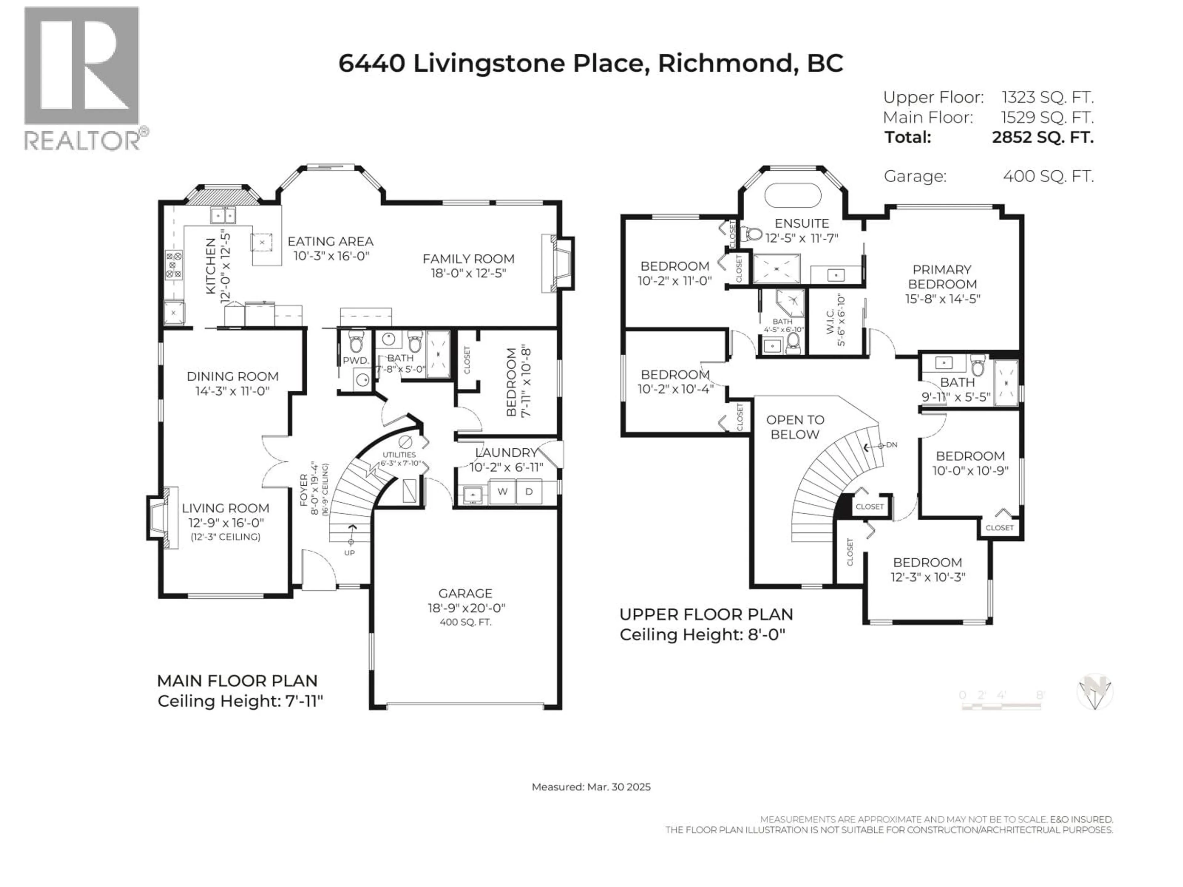 Floor plan for 6440 LIVINGSTONE PLACE, Richmond British Columbia V7C5N1