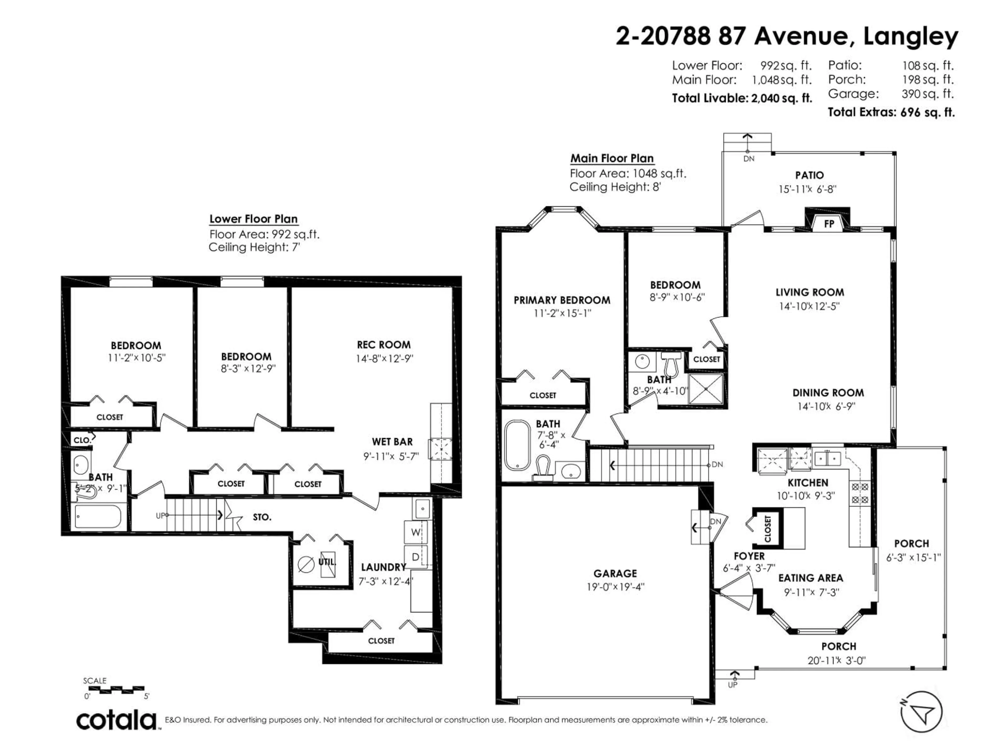 Floor plan for 2 - 20788 87, Langley British Columbia V1M3W7