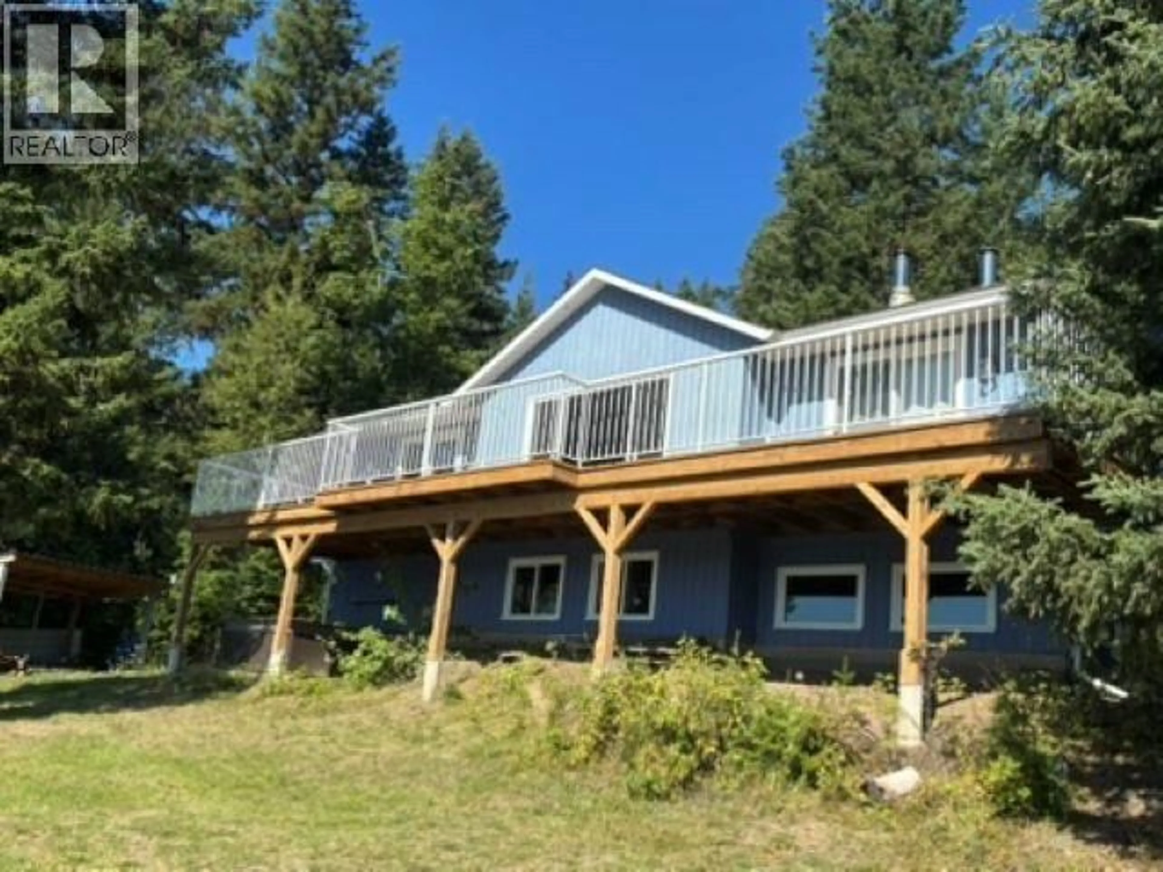A pic from outside/outdoor area/front of a property/back of a property/a pic from drone, water/lake/river/ocean view for 2496 BIG LAKE-TYEE LAKE ROAD, Williams Lake British Columbia V2G4Y9