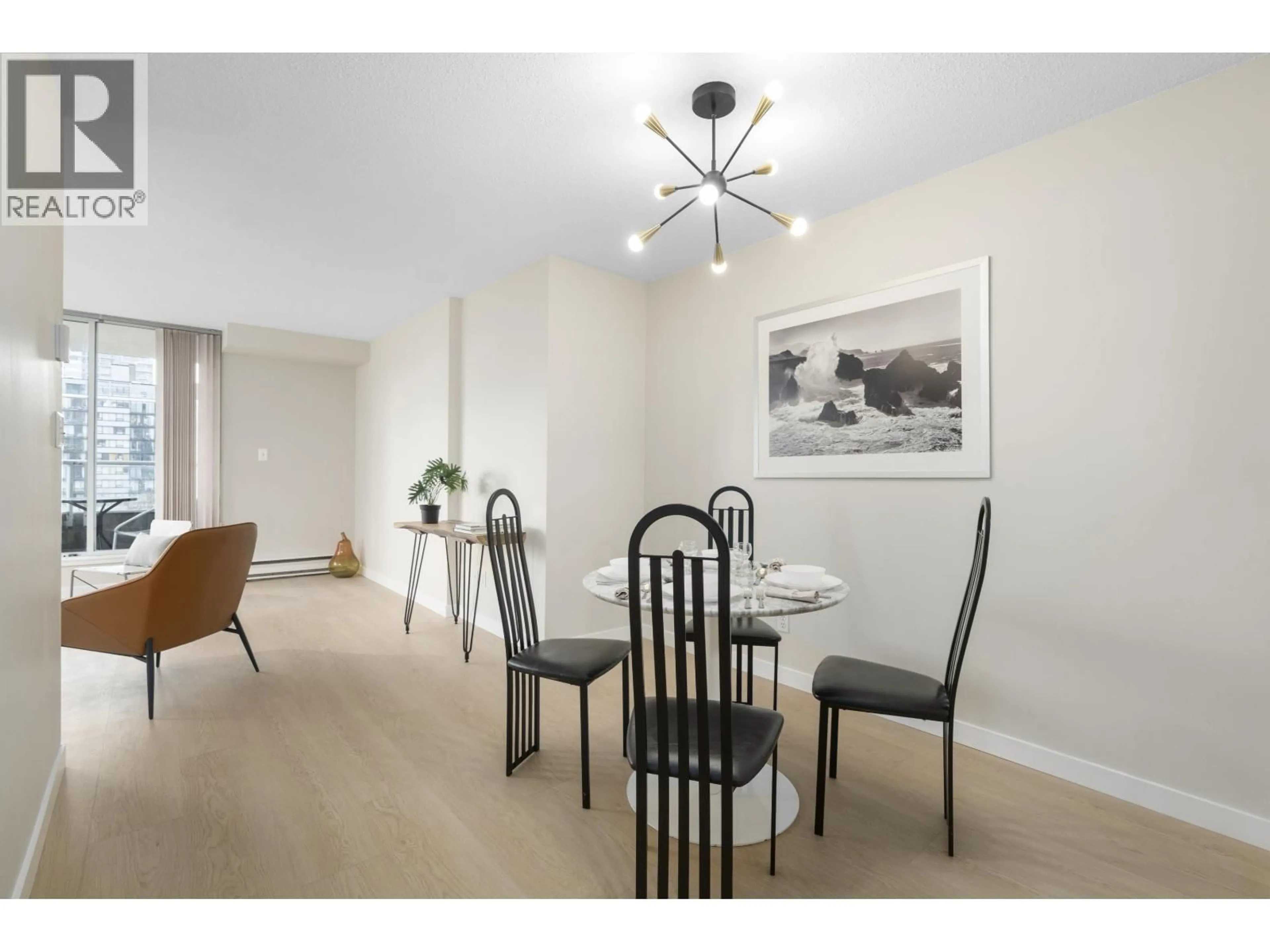 Dining room, wood/laminate floor for 603 - 1771 NELSON STREET, Vancouver British Columbia V6G1M6