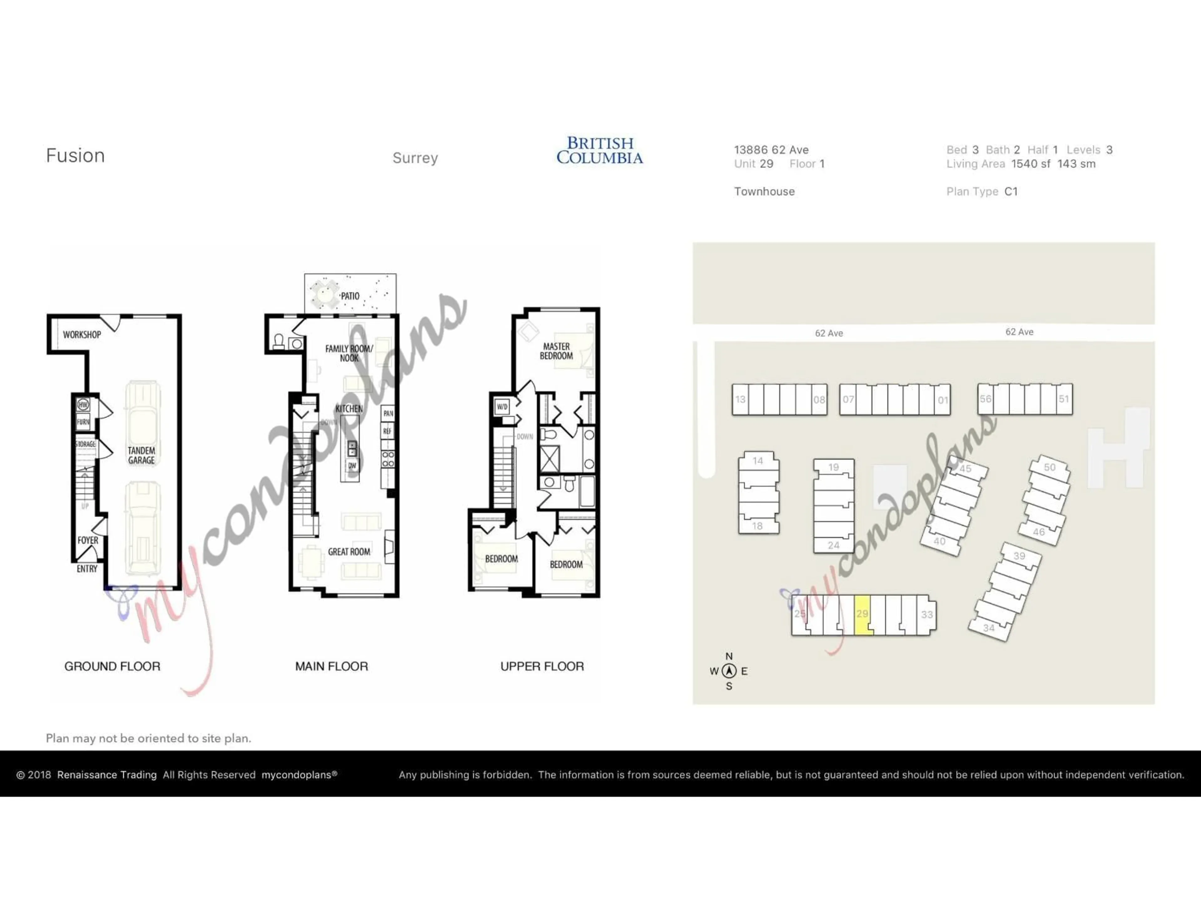 Floor plan for 29 - 13886 62, Surrey British Columbia V3X0G2