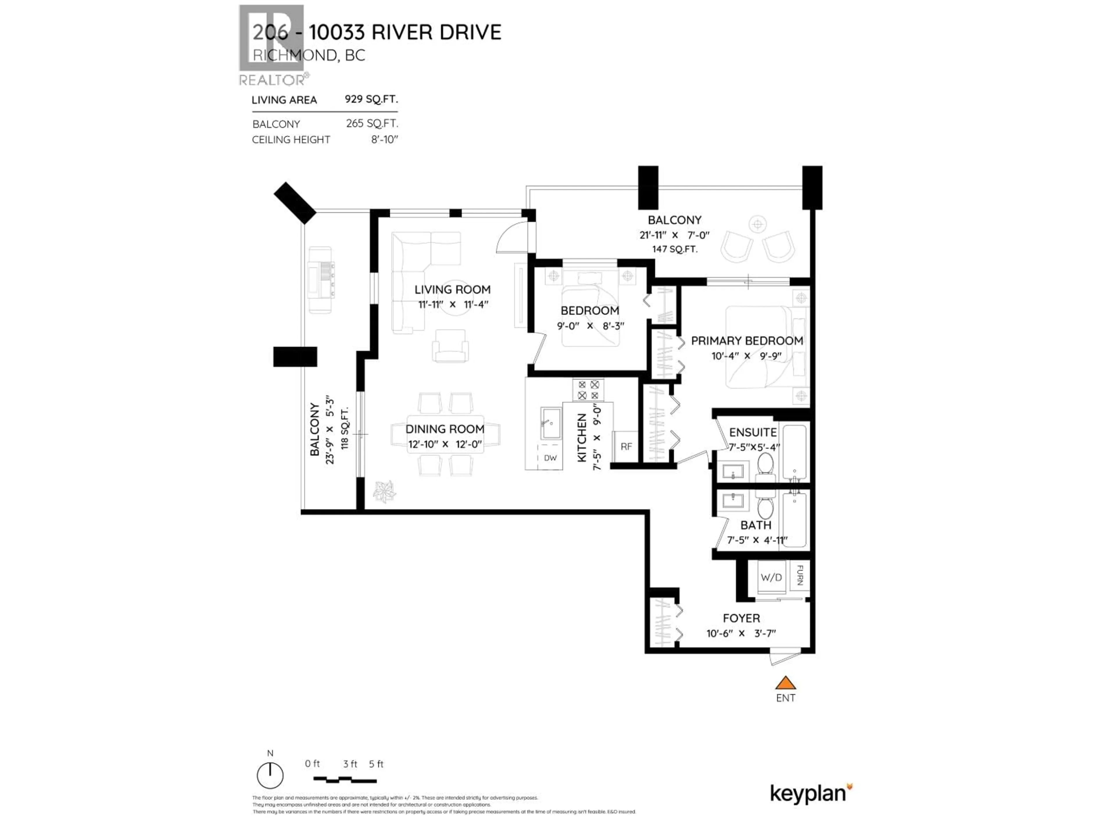 Floor plan for 206 - 10033 RIVER DRIVE, Richmond British Columbia V6X0L1