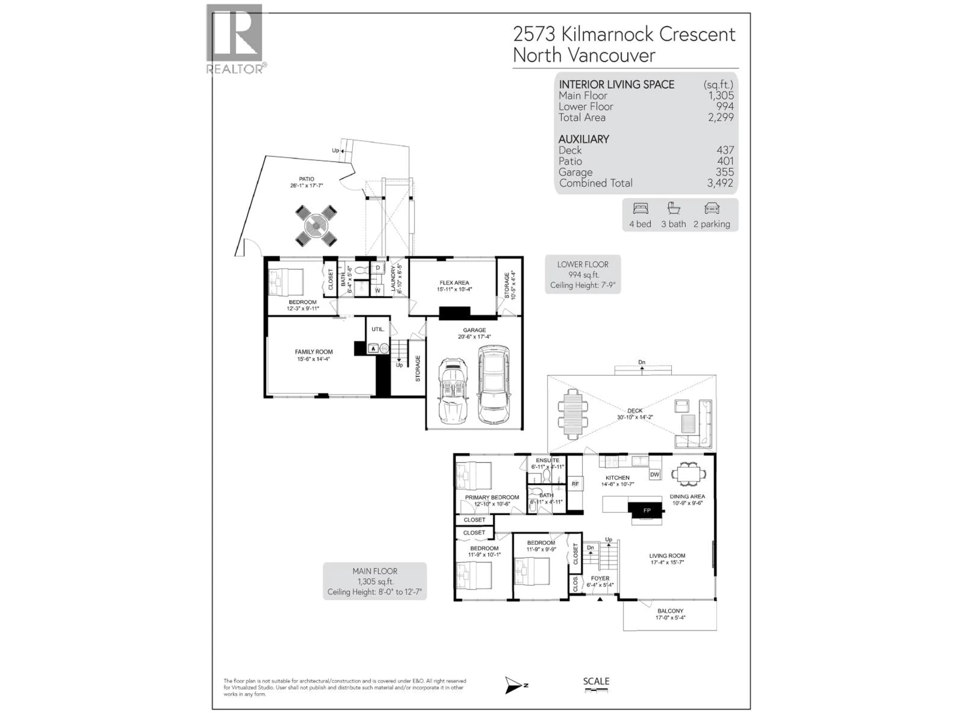 Floor plan for 2573 KILMARNOCK CRESCENT, North Vancouver British Columbia V7J2Z5