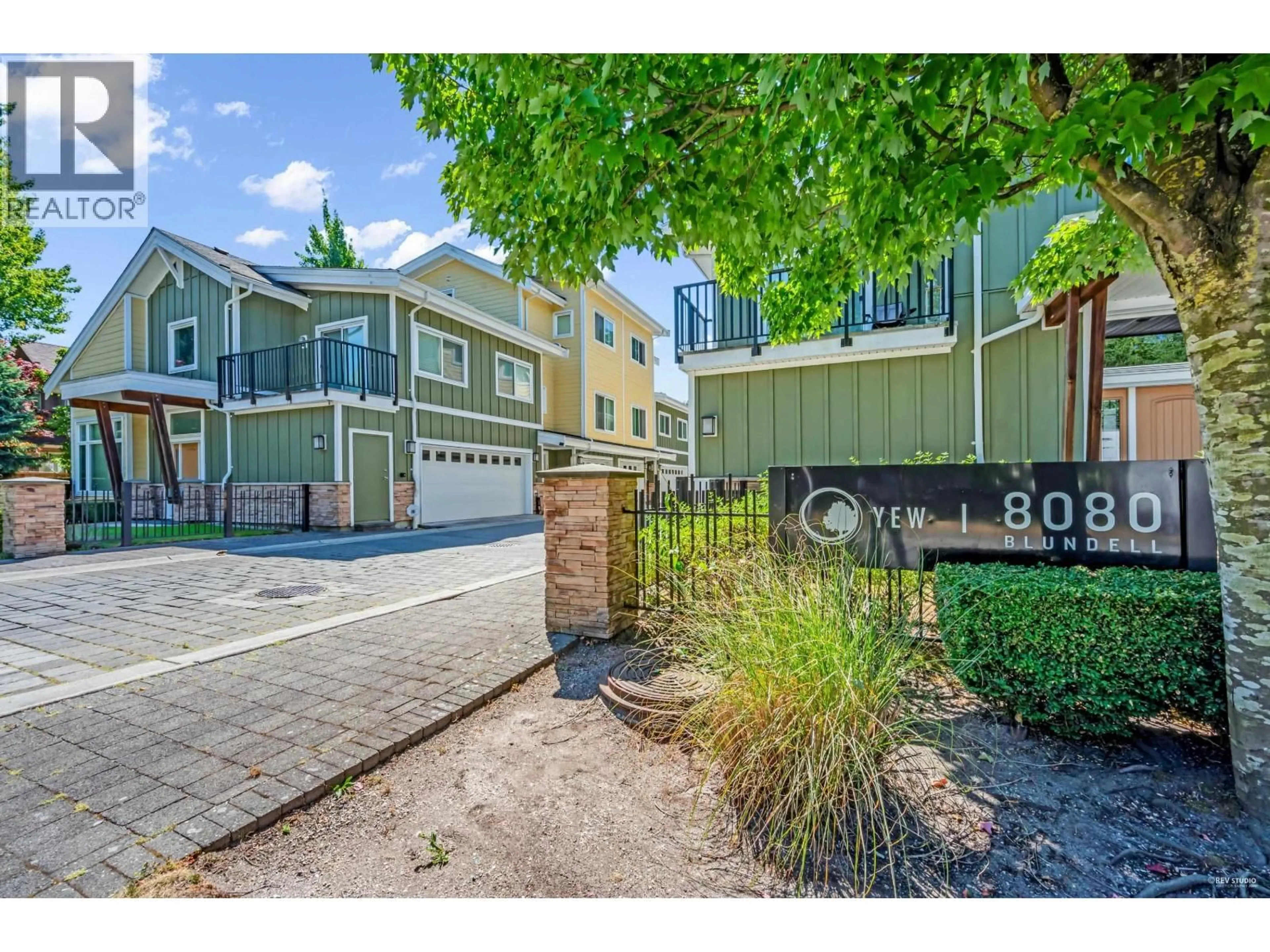A pic from outside/outdoor area/front of a property/back of a property/a pic from drone, street for 102 - 8080 BLUNDELL ROAD, Richmond British Columbia V6Y1J8