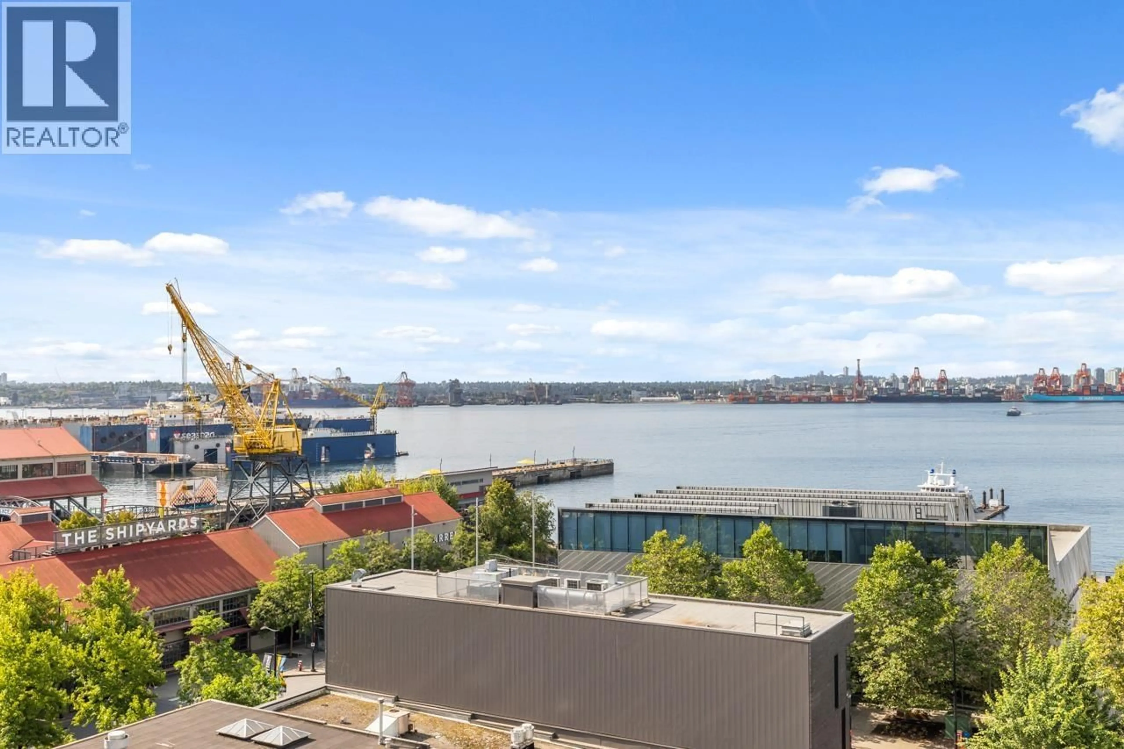 A pic from outside/outdoor area/front of a property/back of a property/a pic from drone, water/lake/river/ocean view for 707 - 118 CARRIE CATES COURT, North Vancouver British Columbia V7M0G6