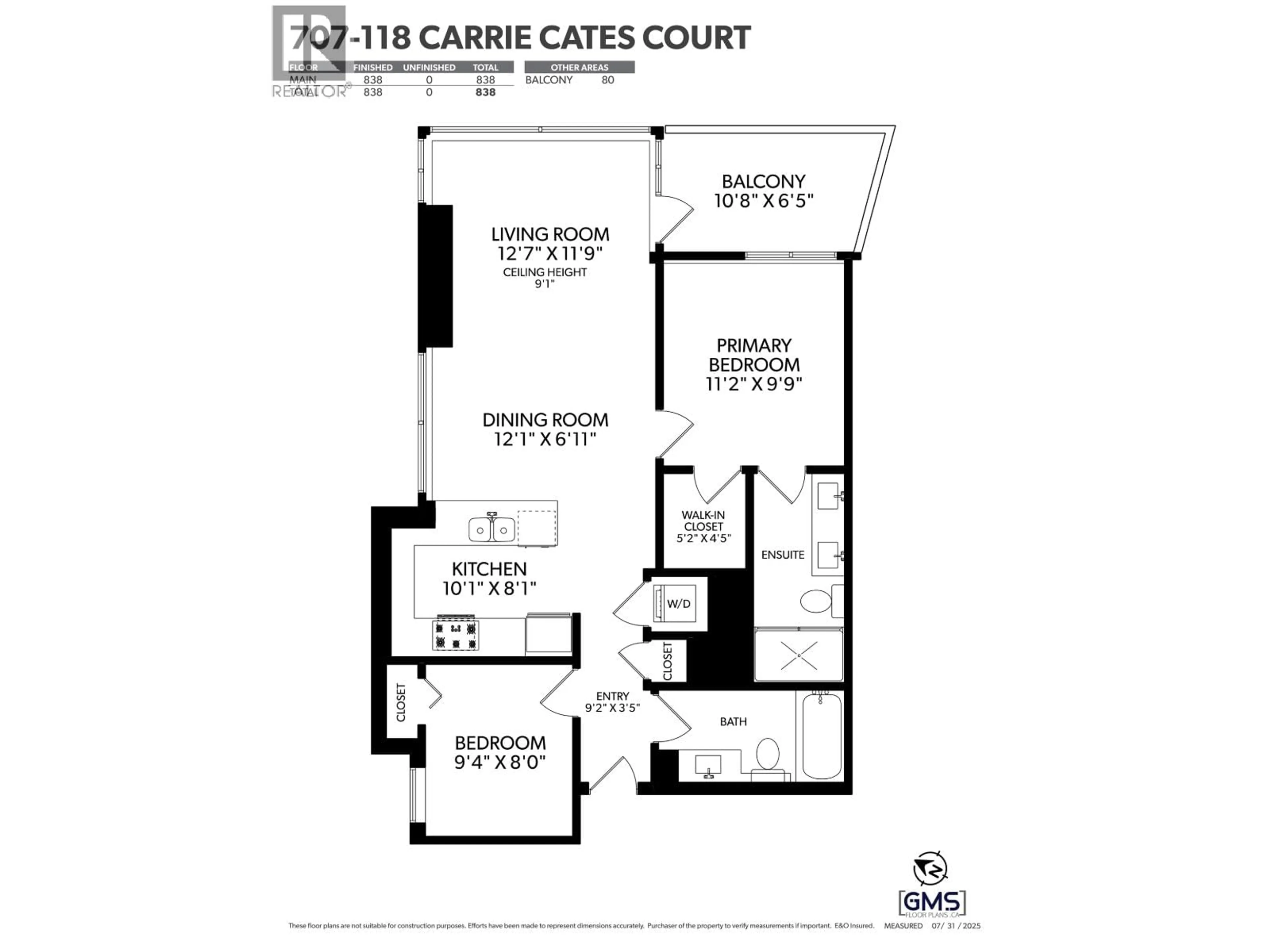 Floor plan for 707 - 118 CARRIE CATES COURT, North Vancouver British Columbia V7M0G6