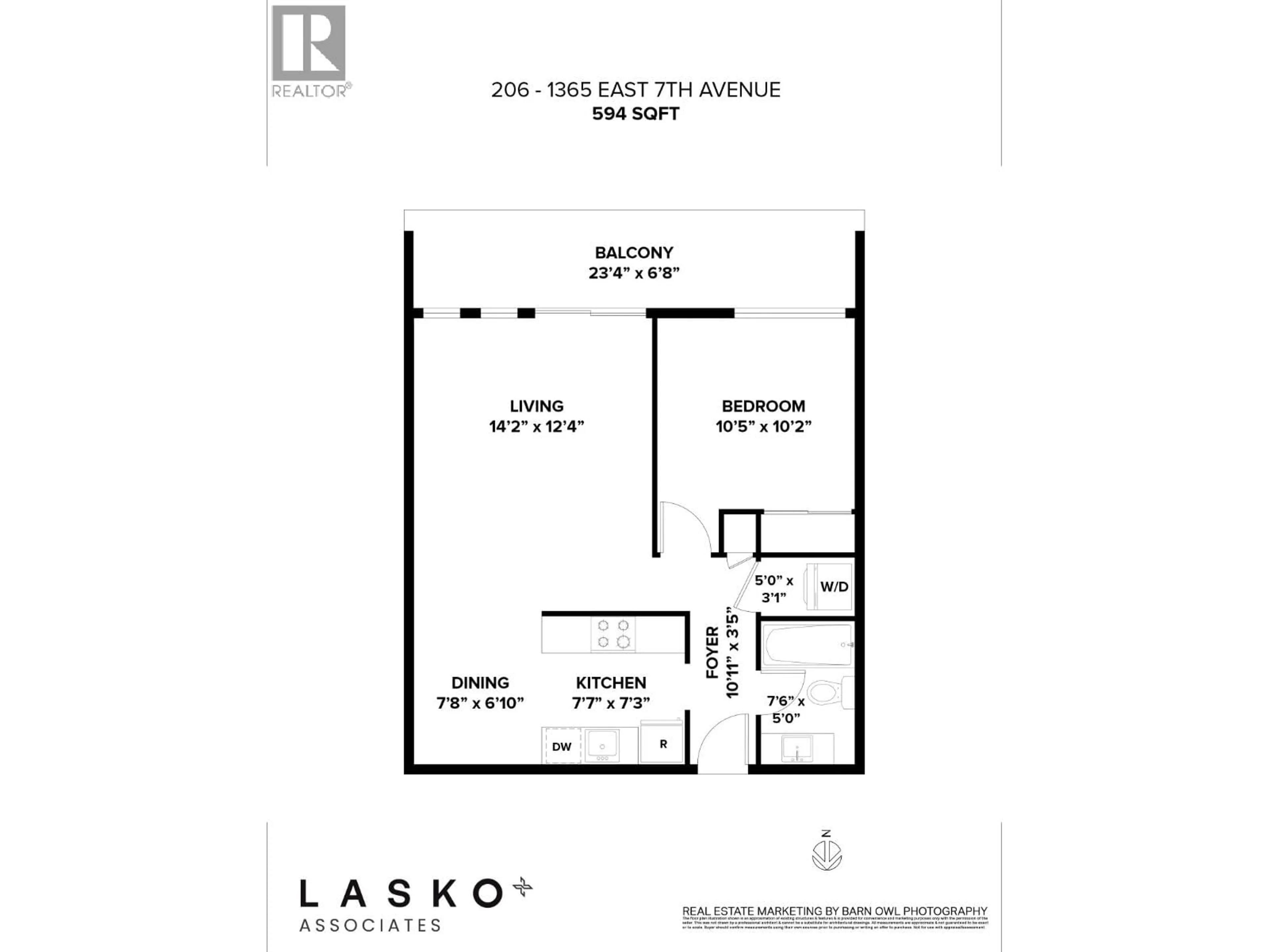 Floor plan for 206 - 1365 7TH AVENUE, Vancouver British Columbia V5N1R6