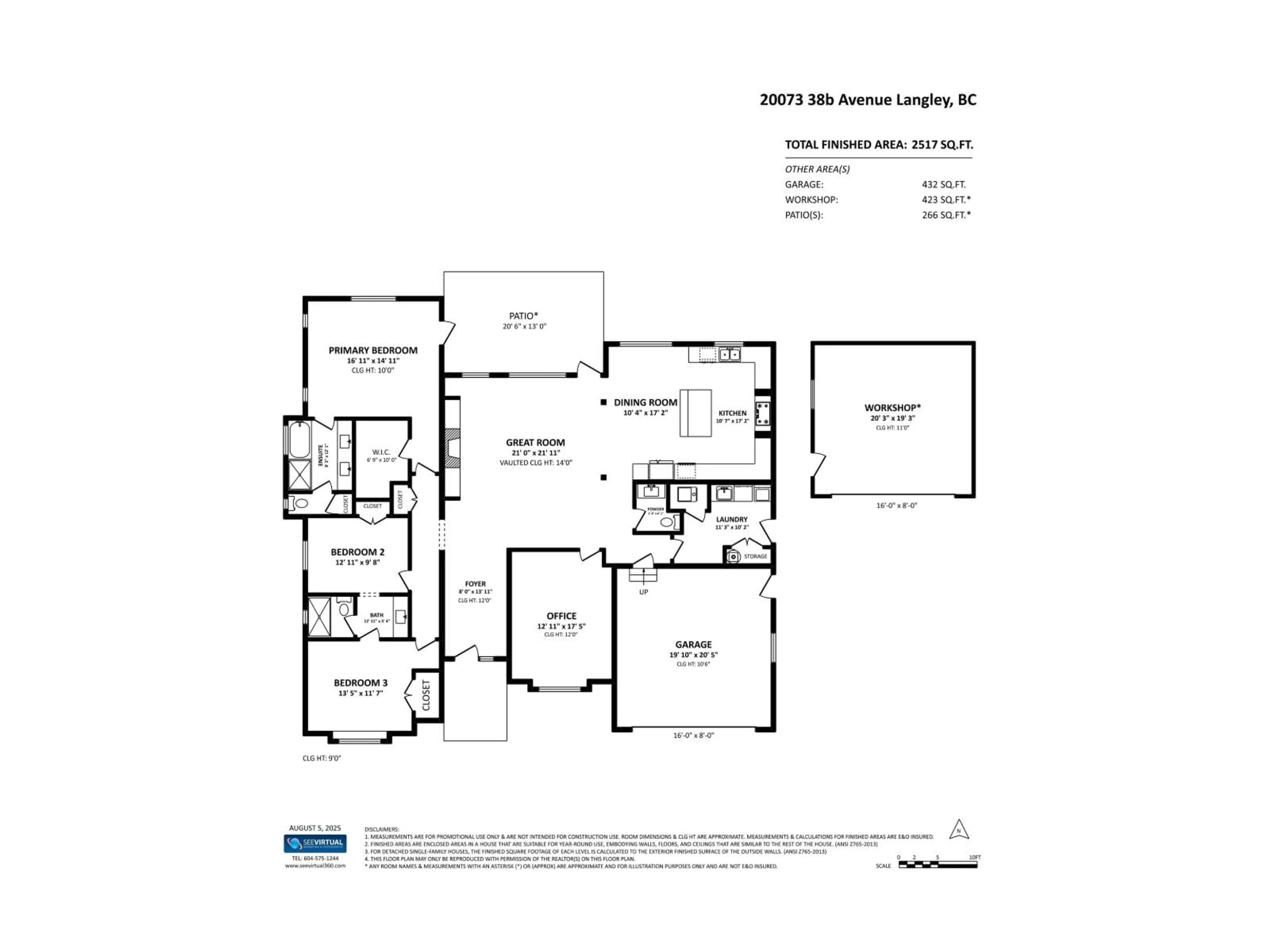 Floor plan for 20073 38B, Langley British Columbia V3A6H6