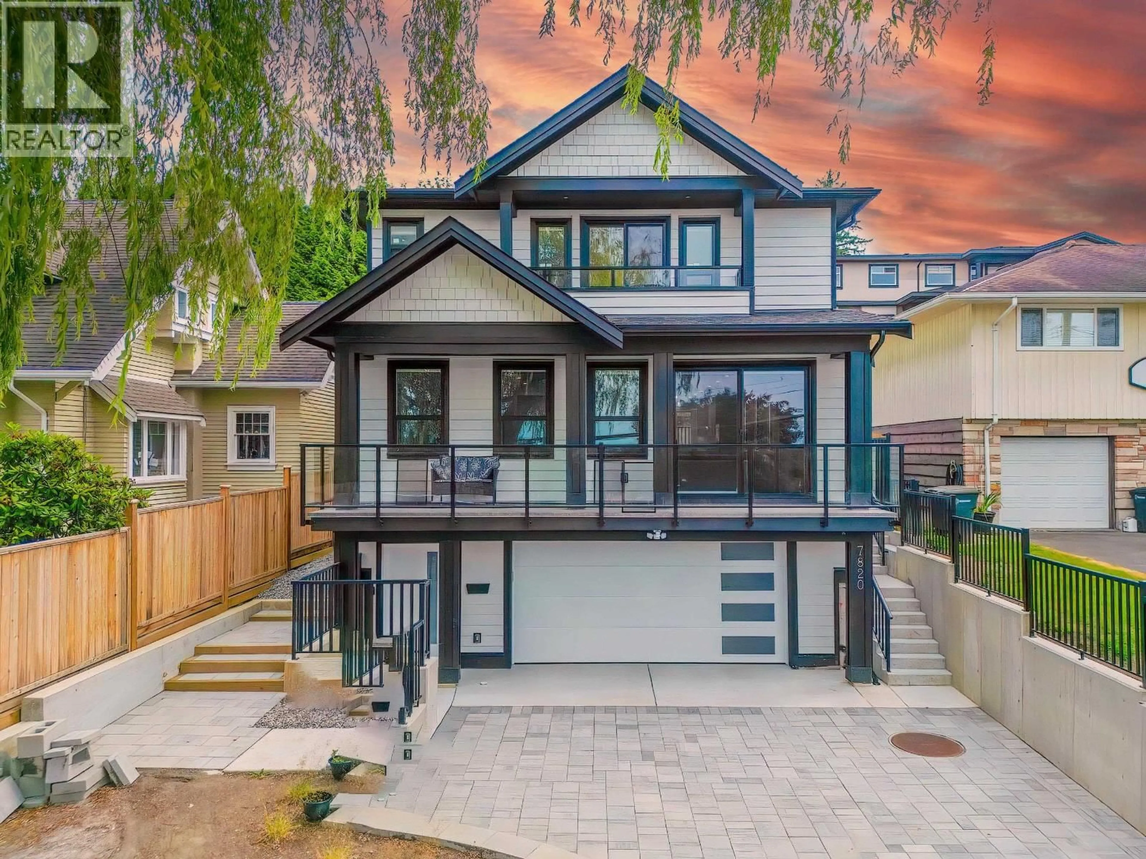 Home with vinyl exterior material, street for 7820 STANLEY STREET, Burnaby British Columbia V5E1V8