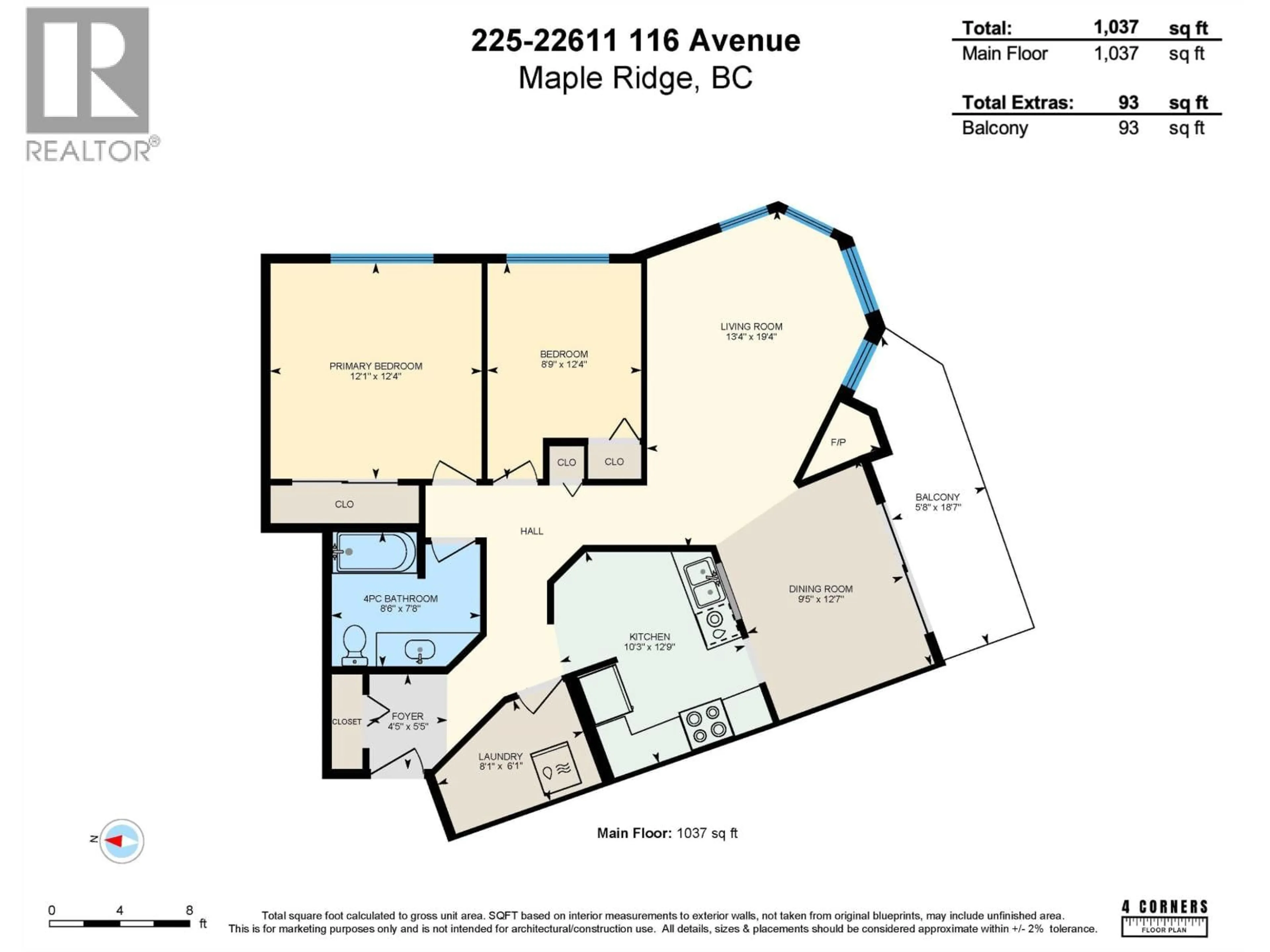 Floor plan for 225 - 22611 116 AVENUE, Maple Ridge British Columbia V2X0W7